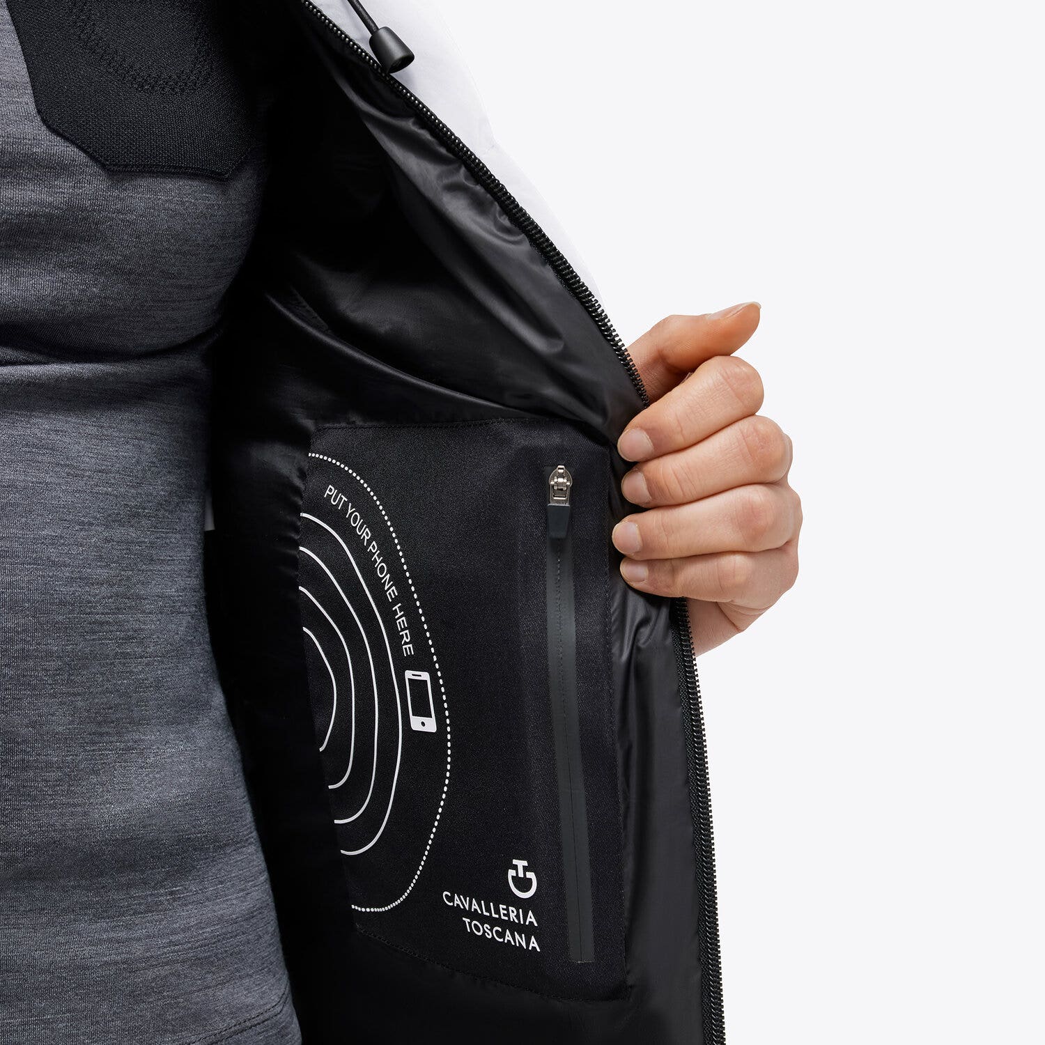 Cavalleria Toscana Women's long down jacket Off-White-4