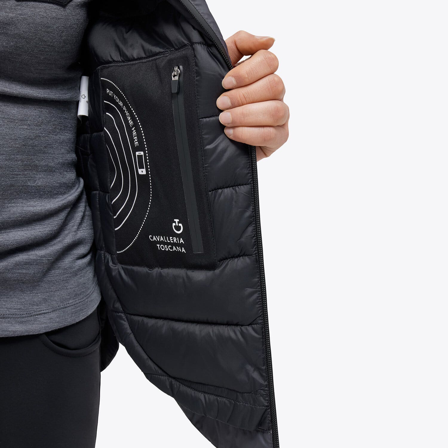 Cavalleria Toscana Women's parka with down jacket IRON GREY-4