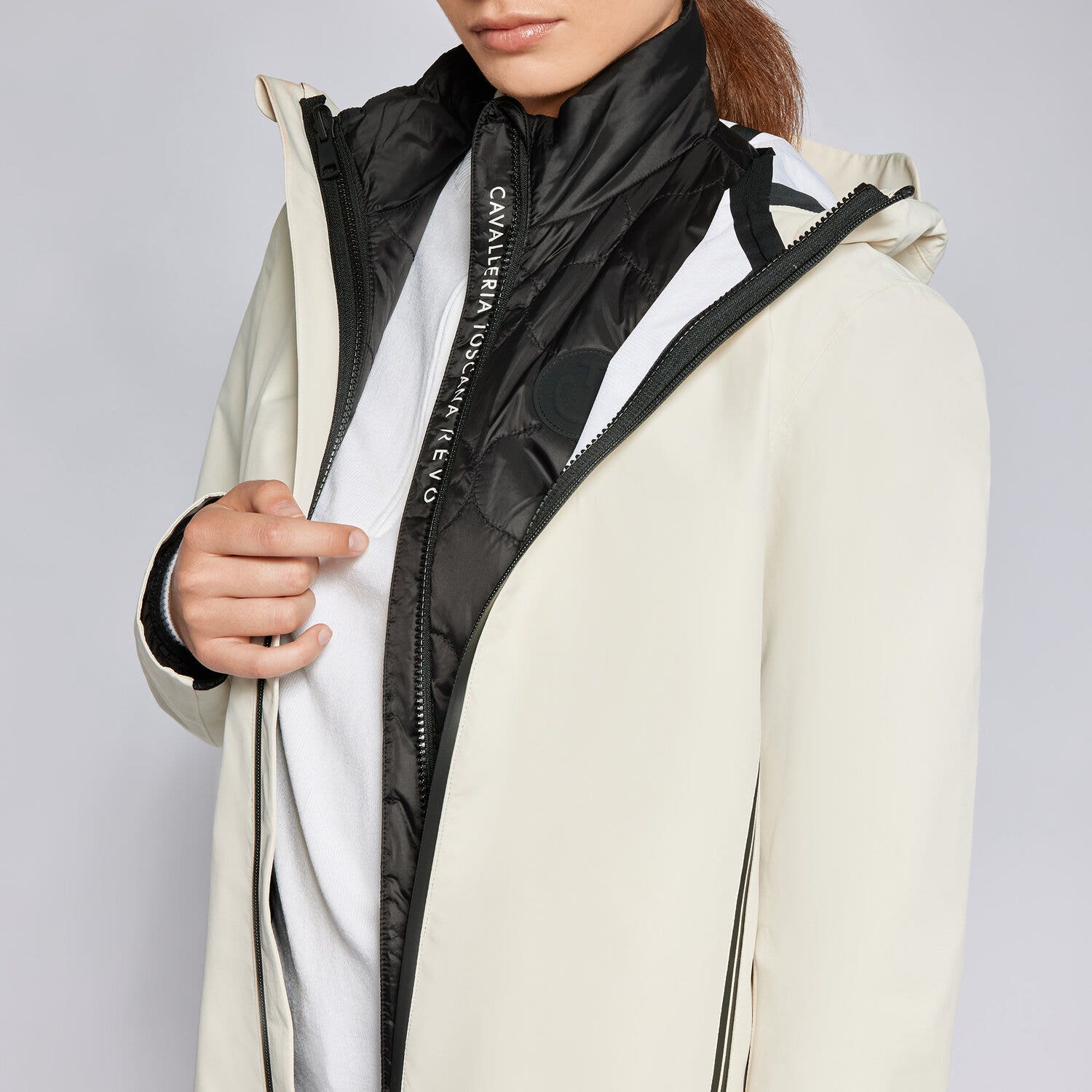 Cavalleria Toscana Women's Revolution 3 way jacket Off-White-5