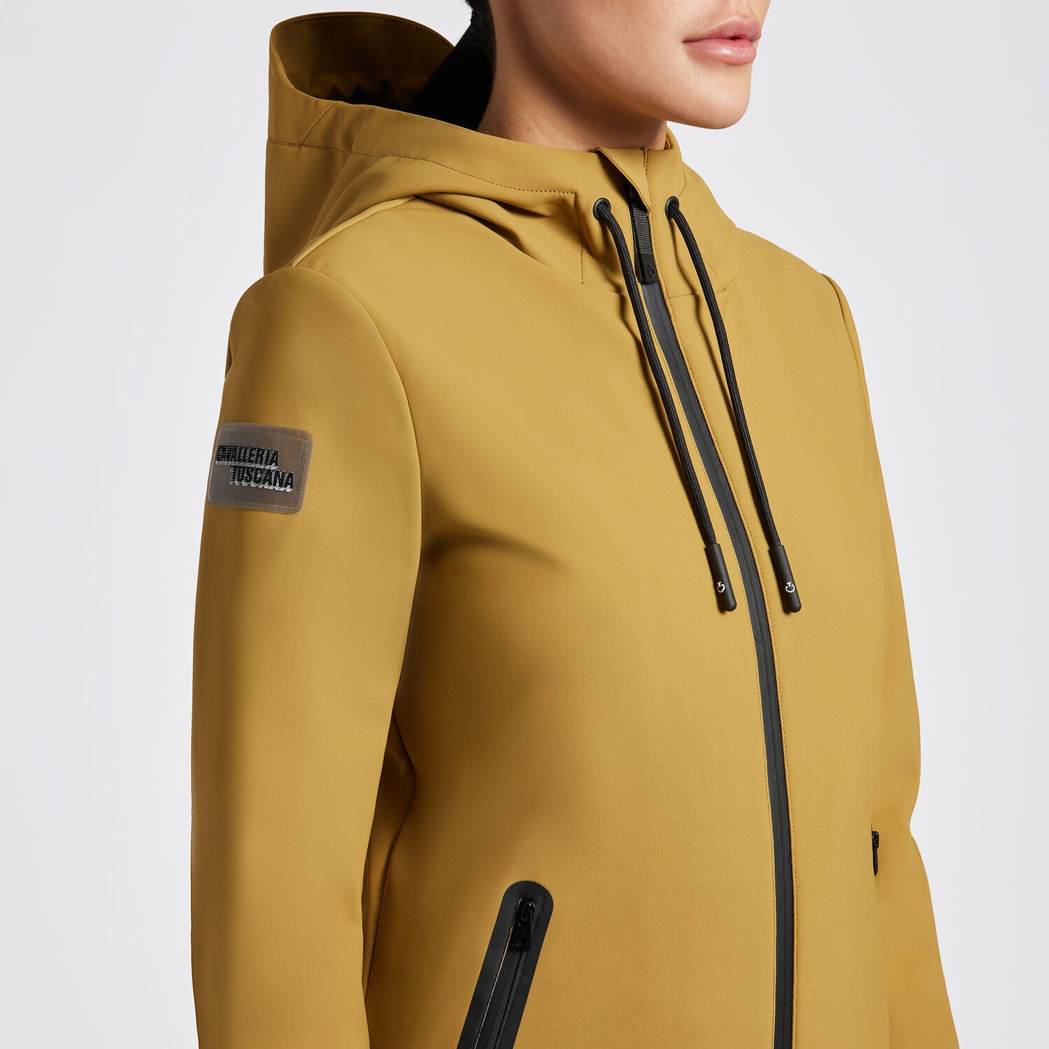 Cavalleria Toscana Cavalleria Toscana Women's Thermal Hooded Softshell Jacket GOLDEN OCHRE-3