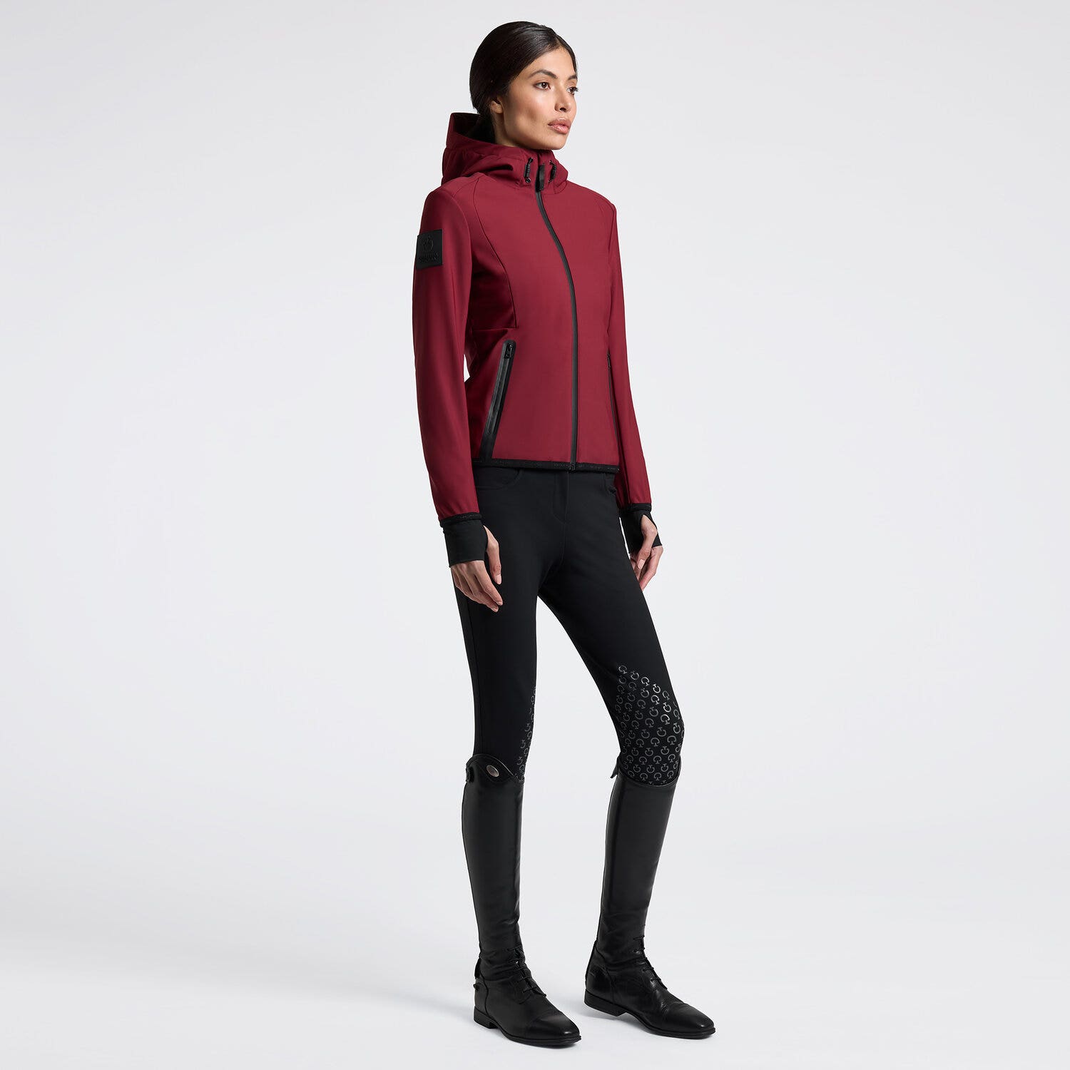 Cavalleria Toscana Cavalleria Toscana Women's Thermal Softshell Jacket with Hood BORDEAUX-1