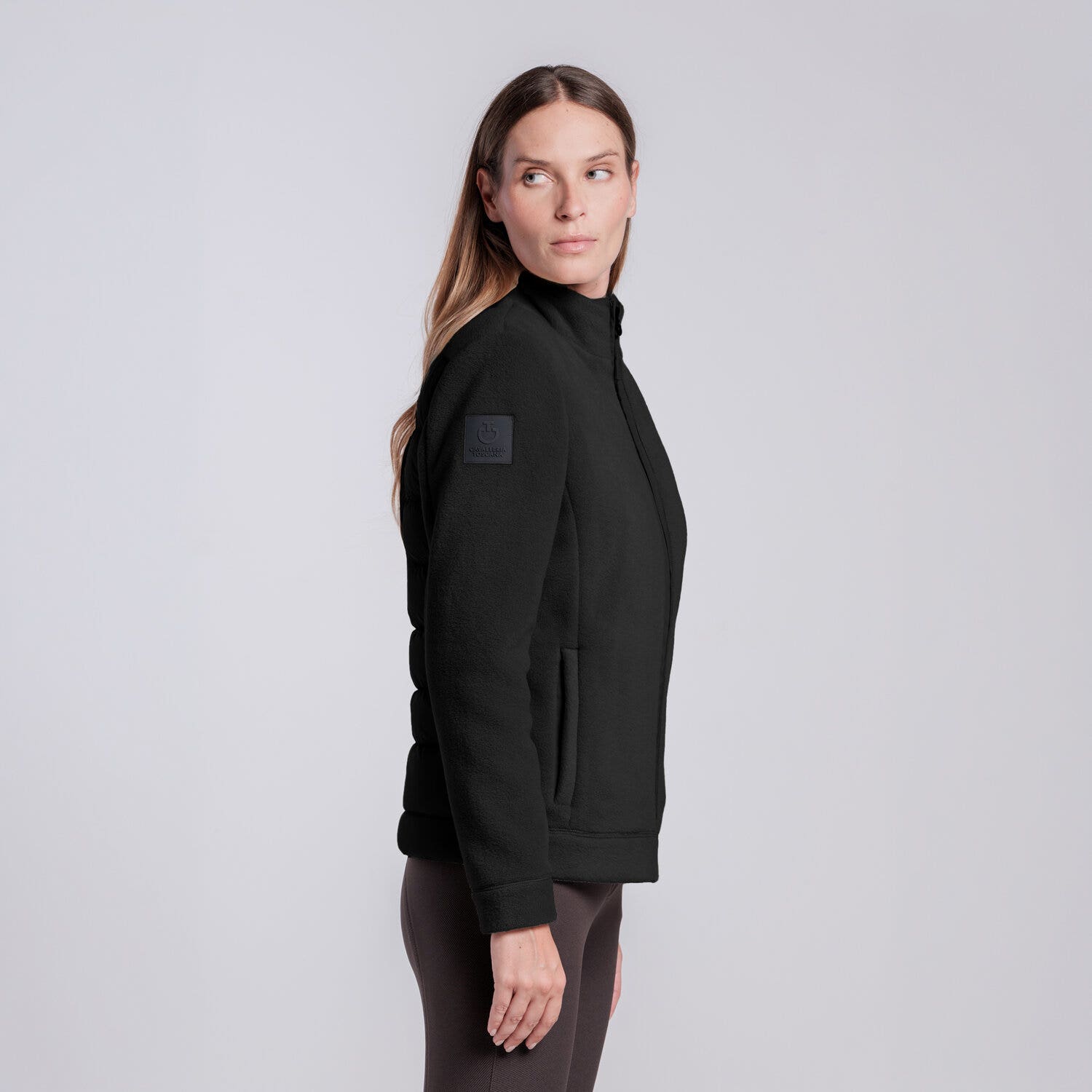Cavalleria Toscana GIACCA IN PIUMA D'ANATRA CON ZIP DA DONNA BLACK-2