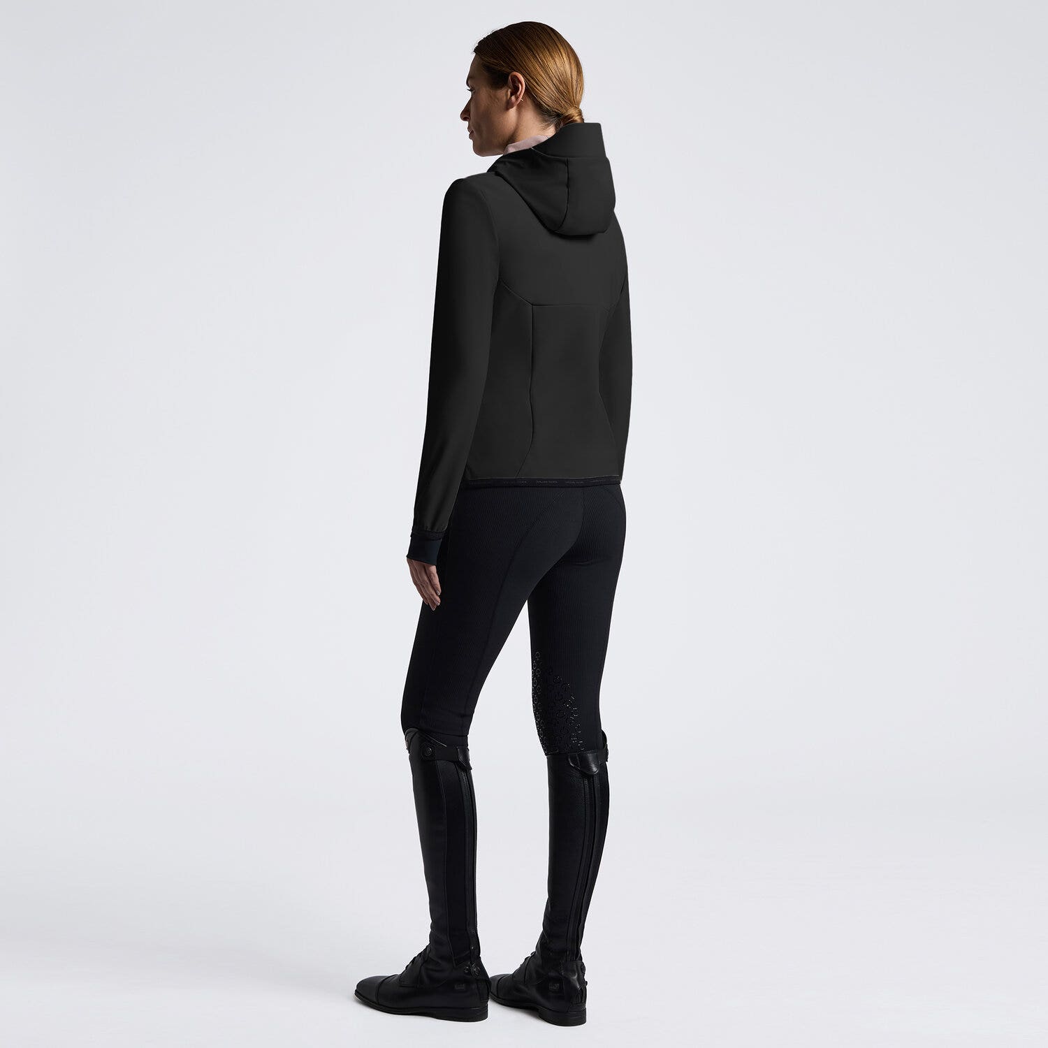 Cavalleria Toscana Women’s softshell jacket with hood BLACK-2