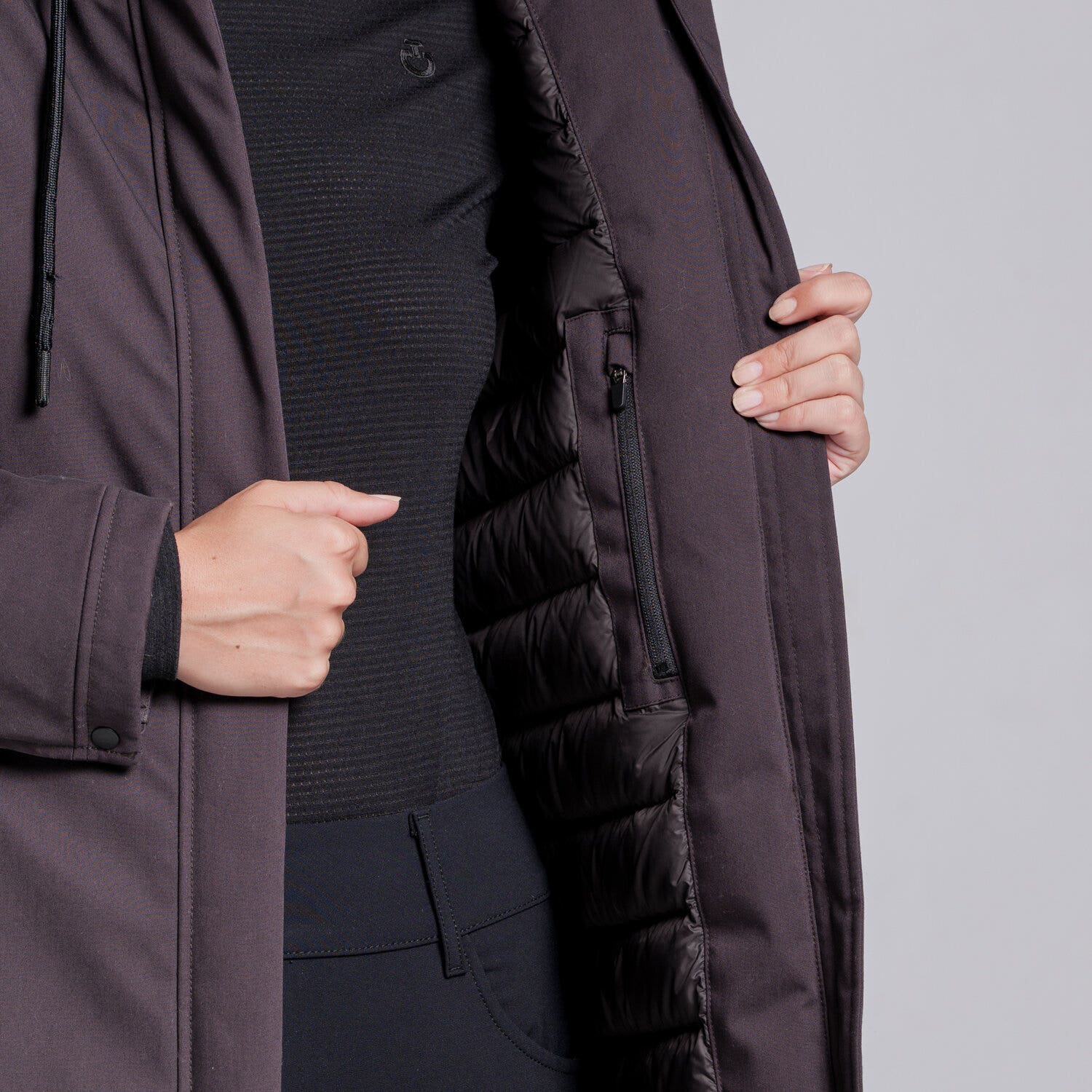Cavalleria Toscana PARKA LUNGO DA DONNA ESPRESSO-4