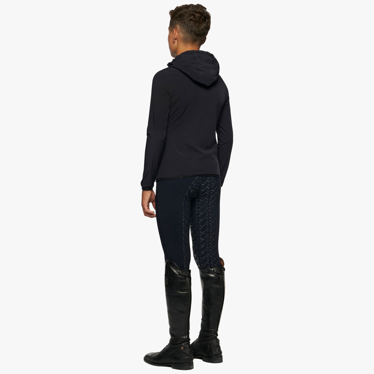 Cavalleria Toscana Waterproof unisex hooded zip jacket for kids NAVY-3