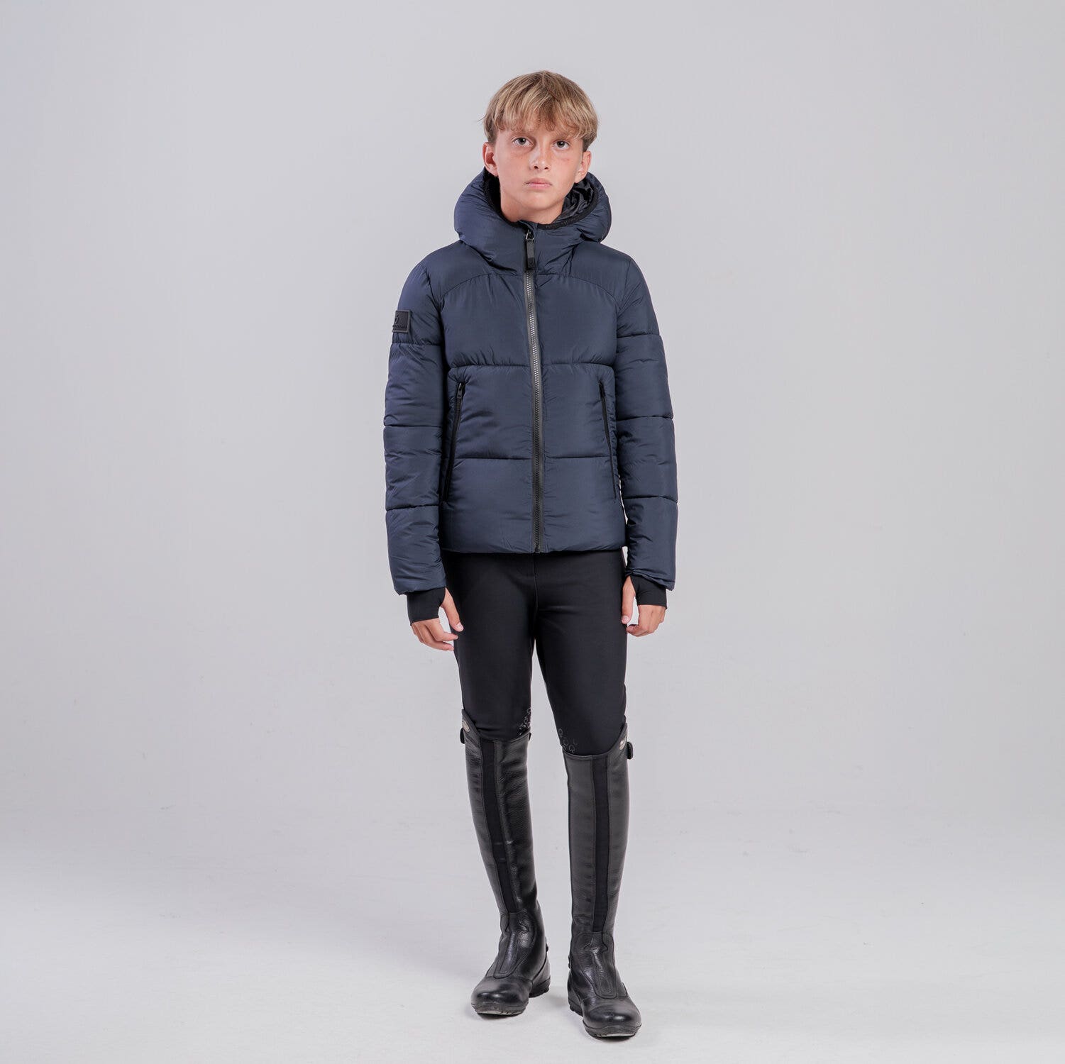 Cavalleria Toscana Unisex children’s nylon down jacket NAVY-1