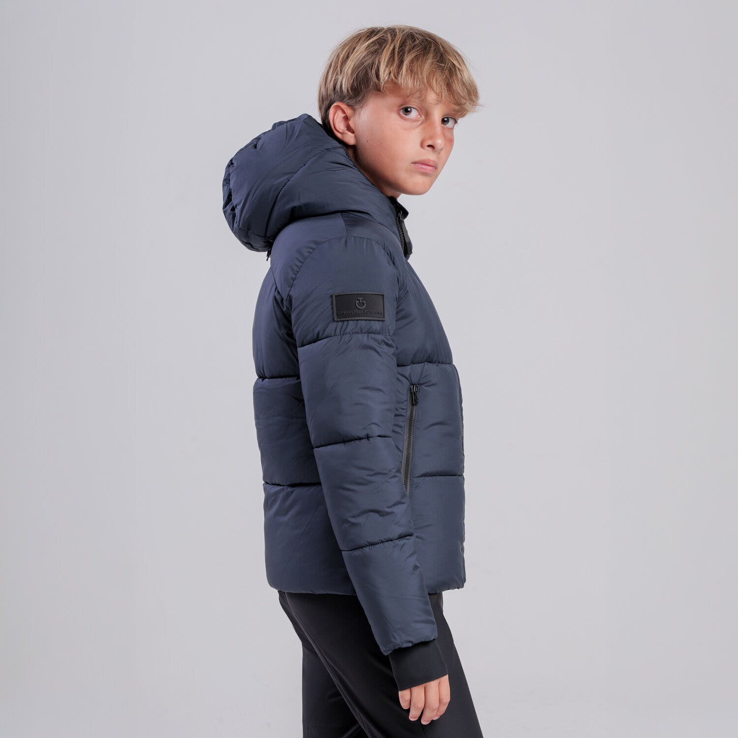 Cavalleria Toscana Unisex children’s nylon down jacket NAVY-2