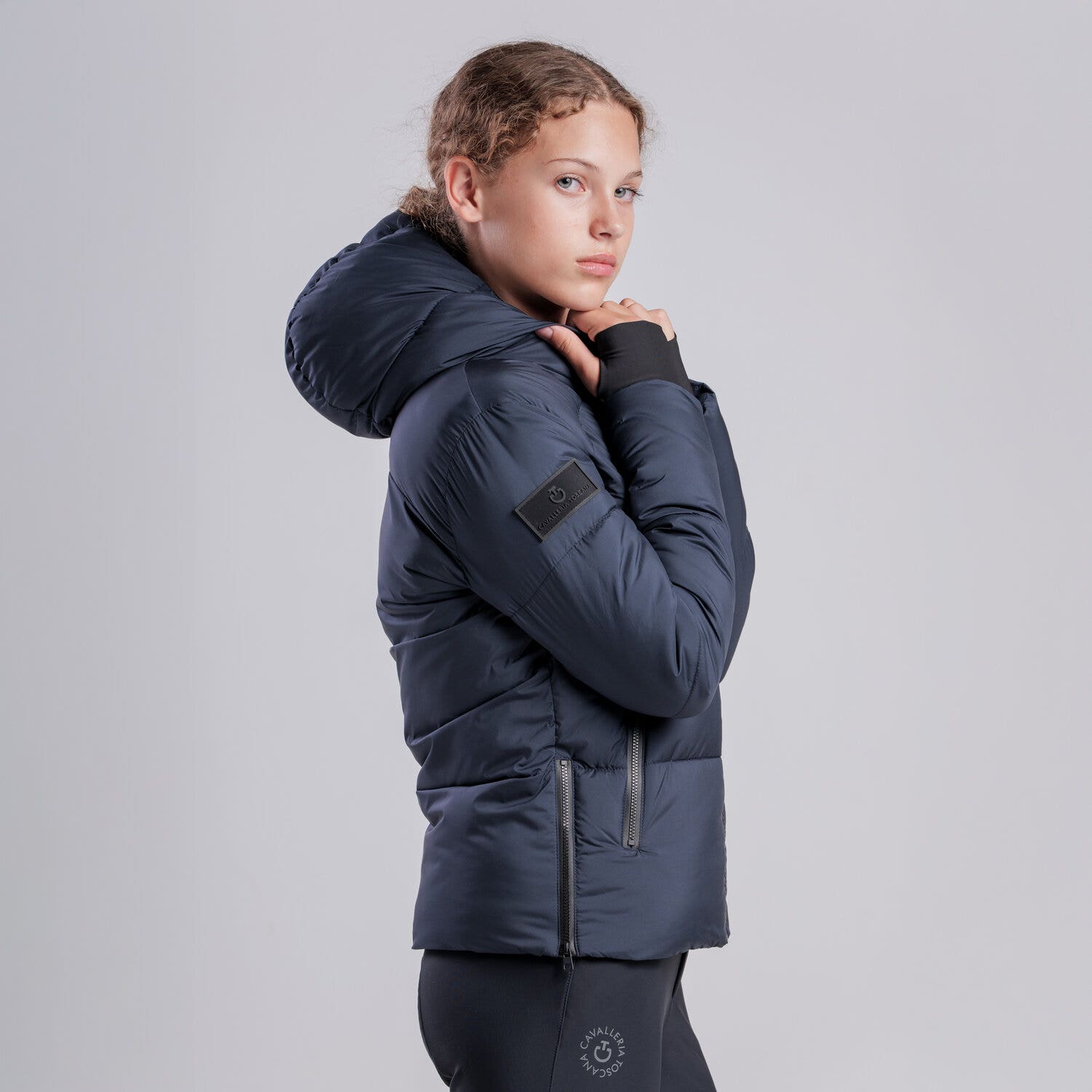 Cavalleria Toscana Unisex children’s nylon down jacket NAVY-5