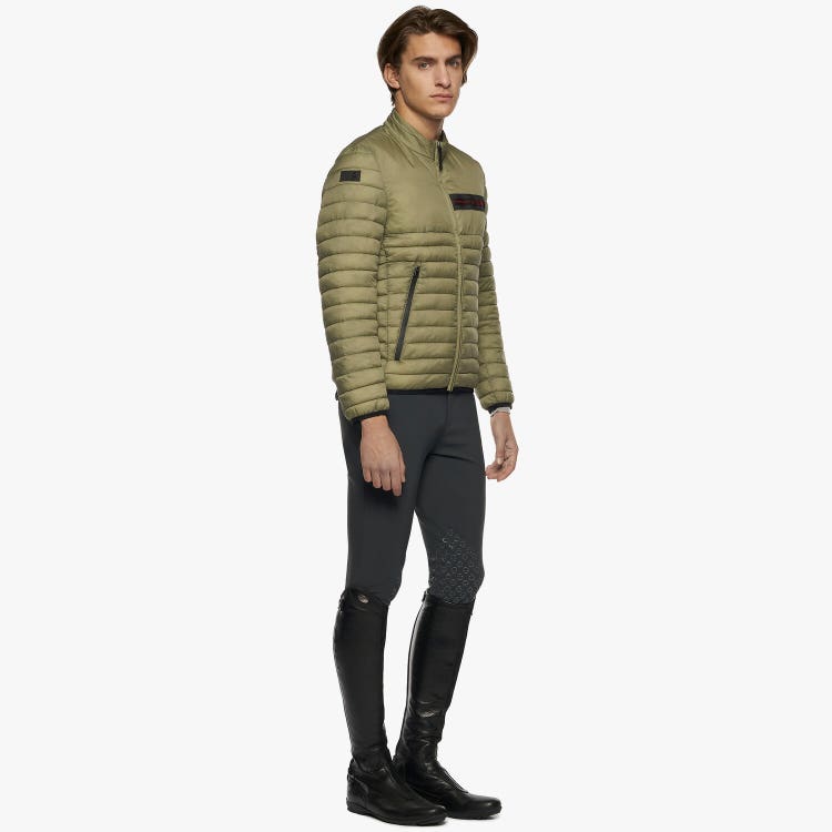Cavalleria Toscana Men's Red Stripe Quilted Jacket GREY-1