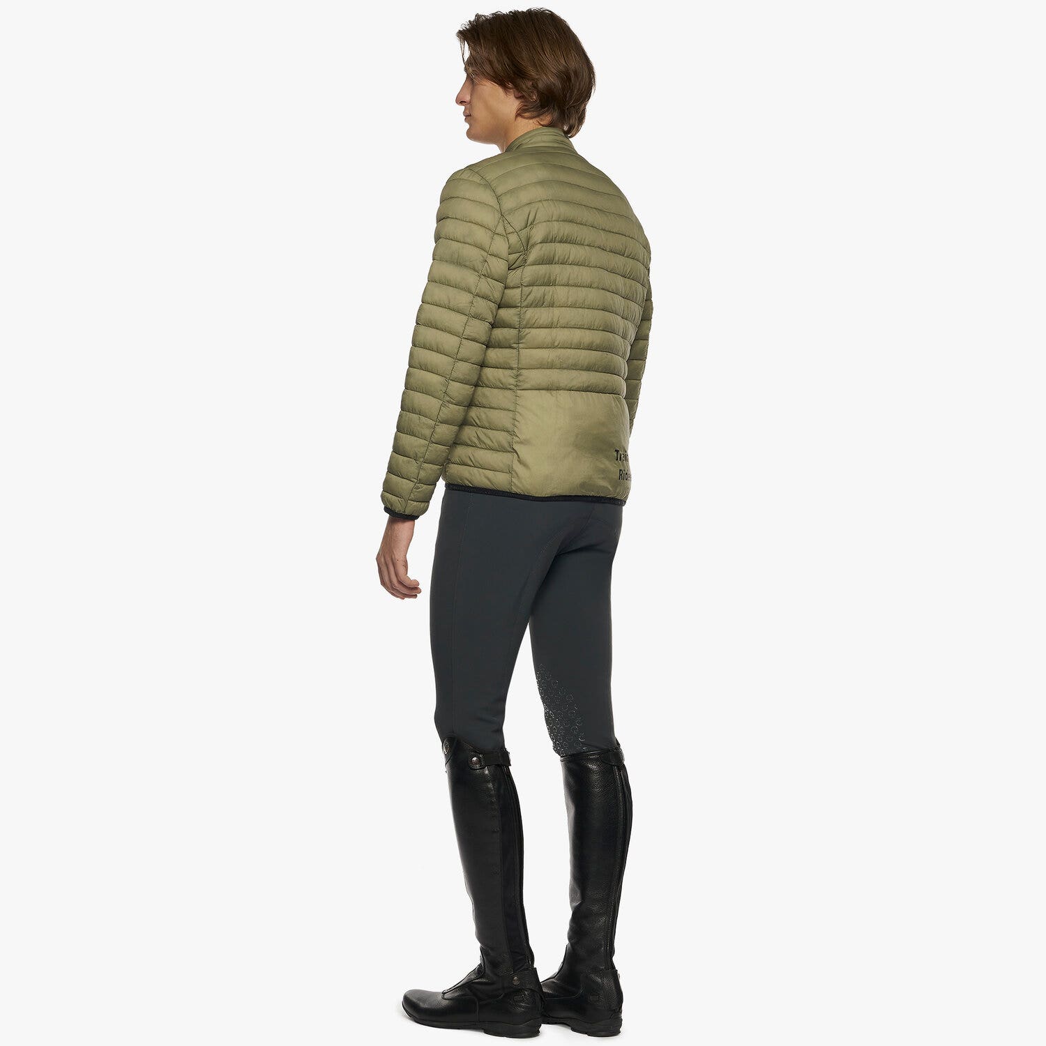 Cavalleria Toscana Men's Red Stripe Quilted Jacket GREY-3