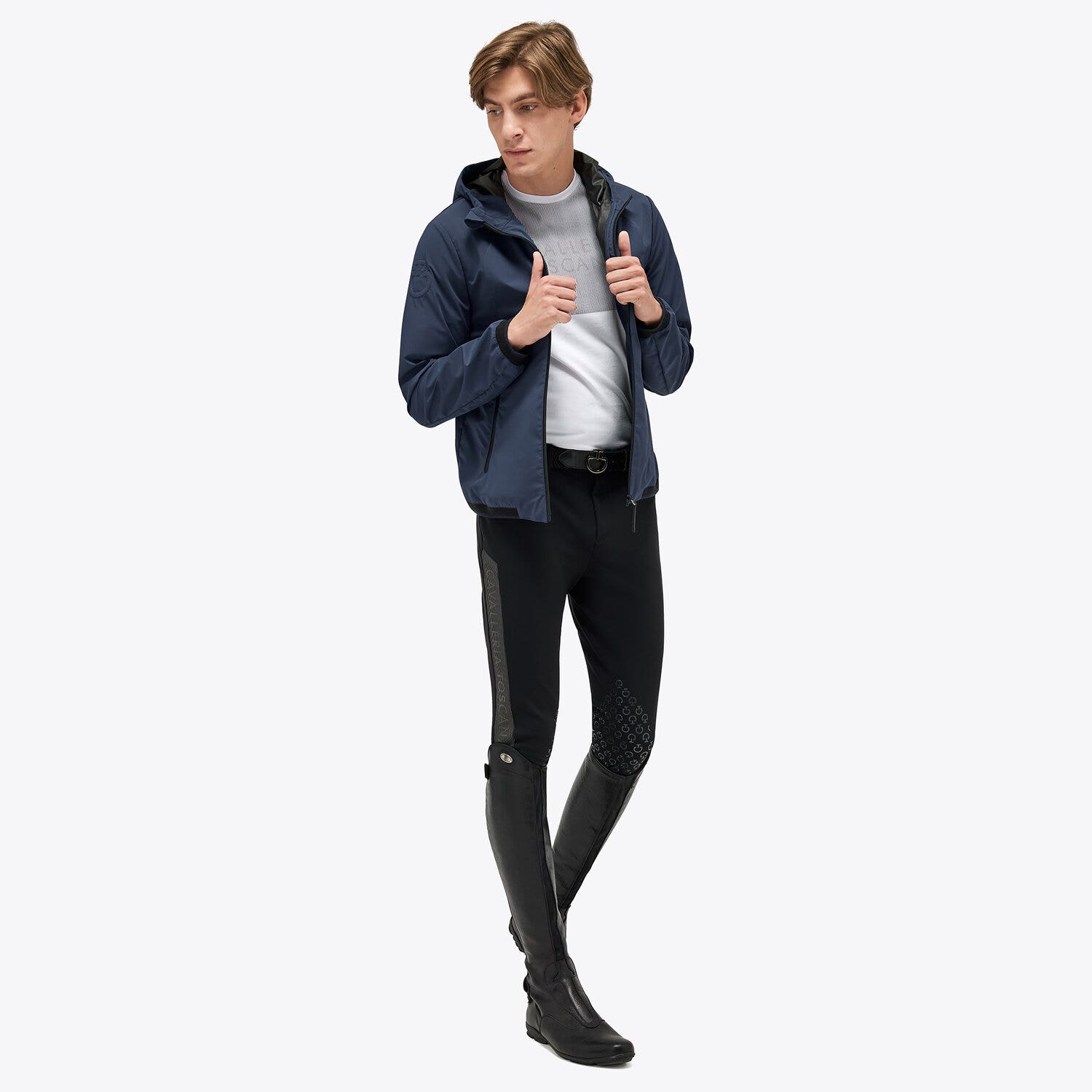 Cavalleria Toscana Men's Ct waterproof Hooded Jacket ATLANTIC BLUE-1