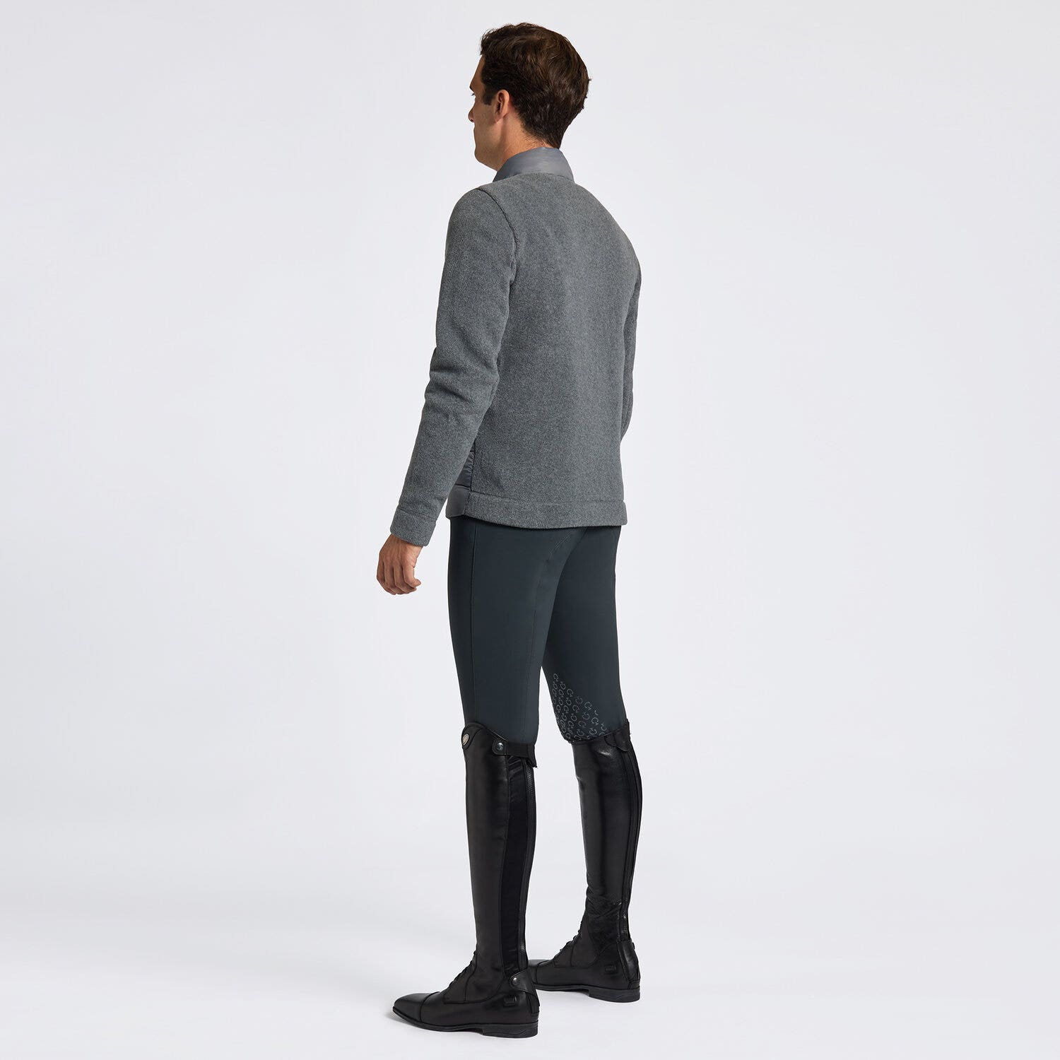 Cavalleria Toscana Cavalleria Toscana Men's Nylon and Fleece Jacket CHARCOAL GREY-2