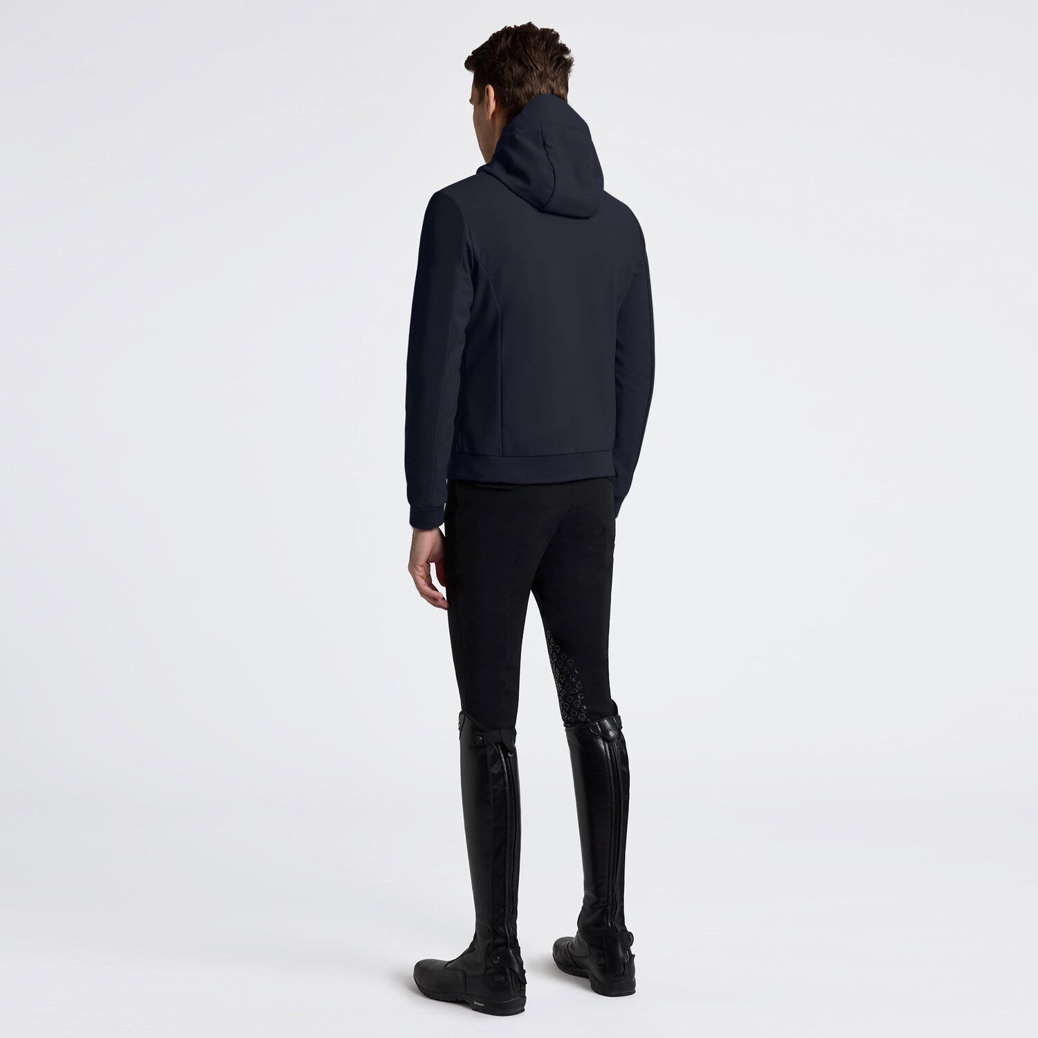 Cavalleria Toscana Cavalleria Toscana Men’s Thermal Softshell Jacket with Hood NAVY-2