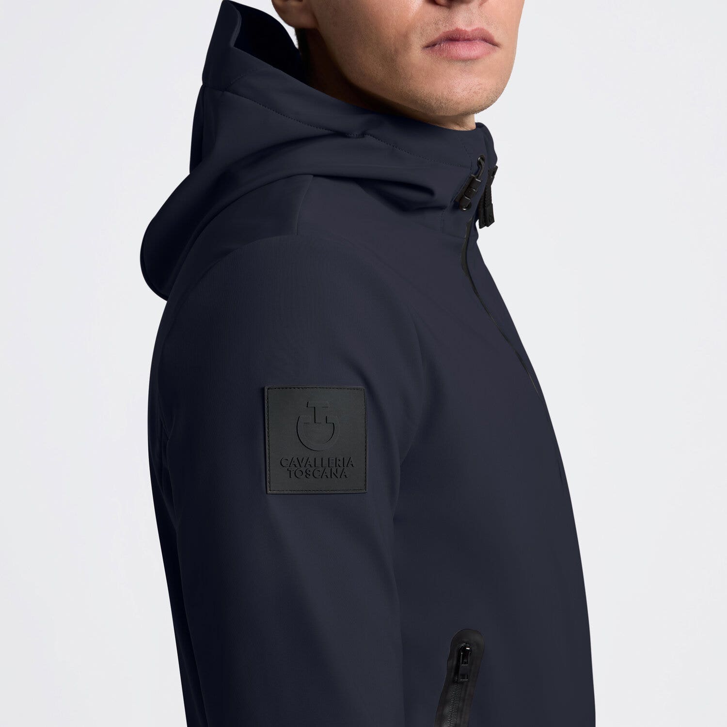 Cavalleria Toscana Cavalleria Toscana Men’s Thermal Softshell Jacket with Hood NAVY-3