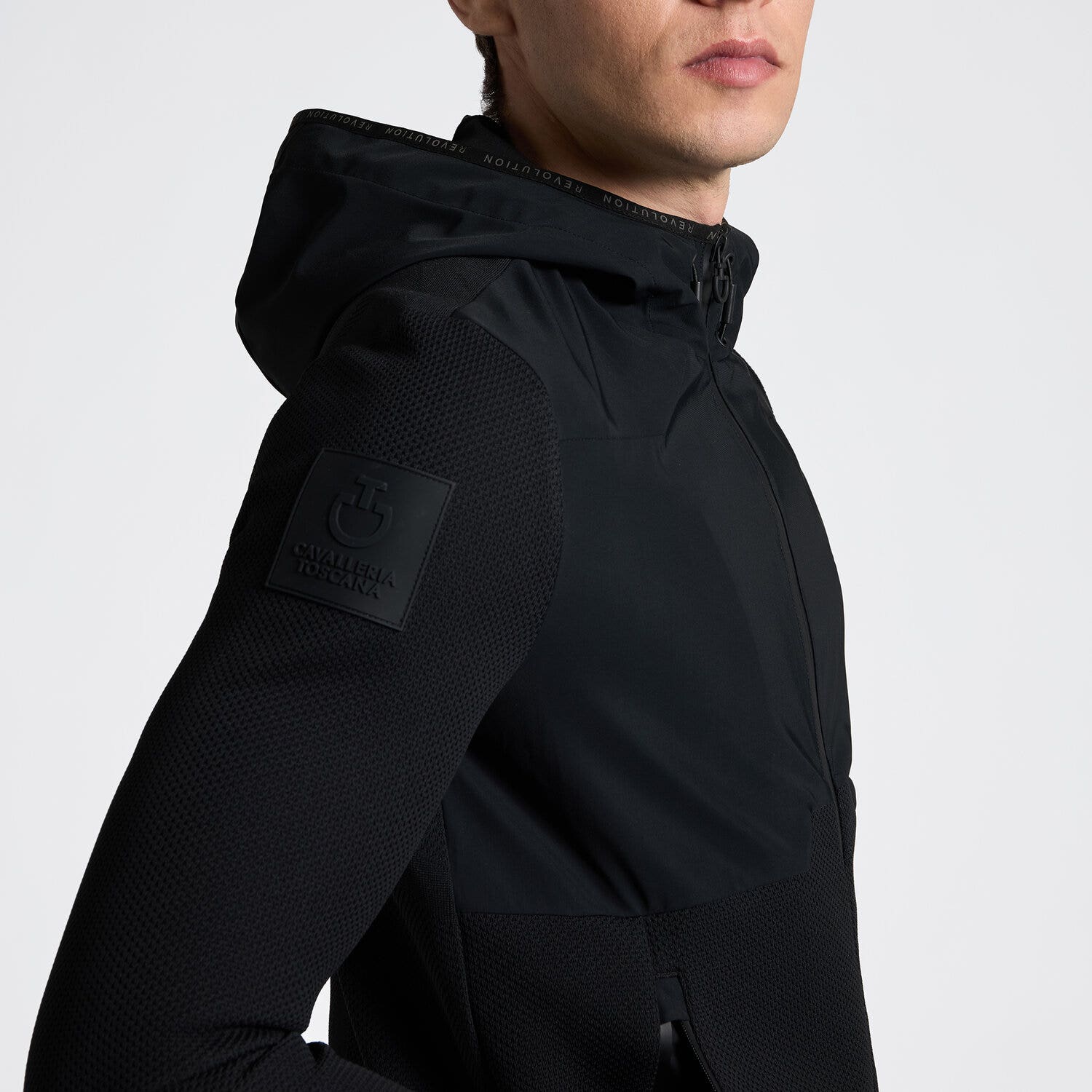 Cavalleria Toscana Men's Softshell in Tech Knit | Cavalleria Toscana BLACK-3