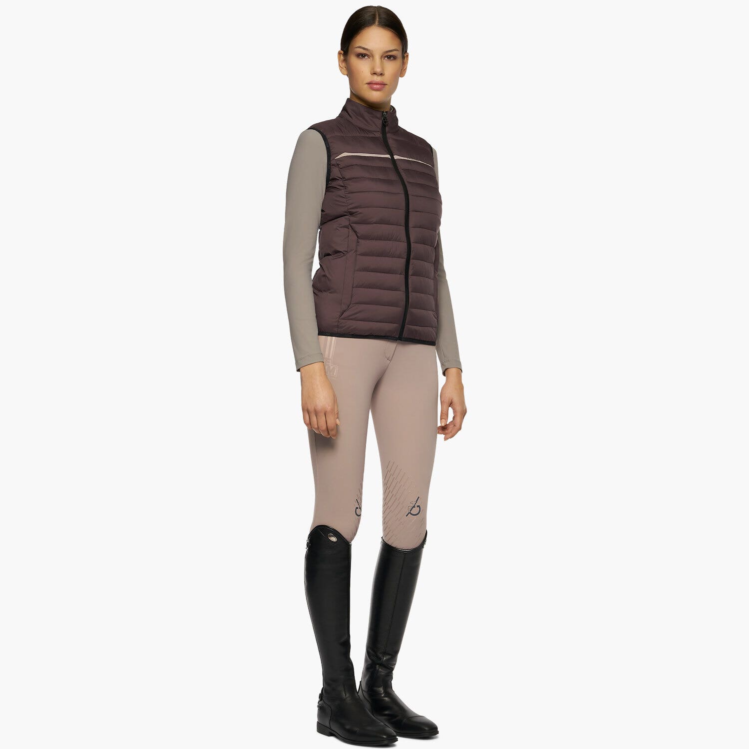 Cavalleria Toscana Women’s quilted nylon waistcoat DARK PURPLE-1