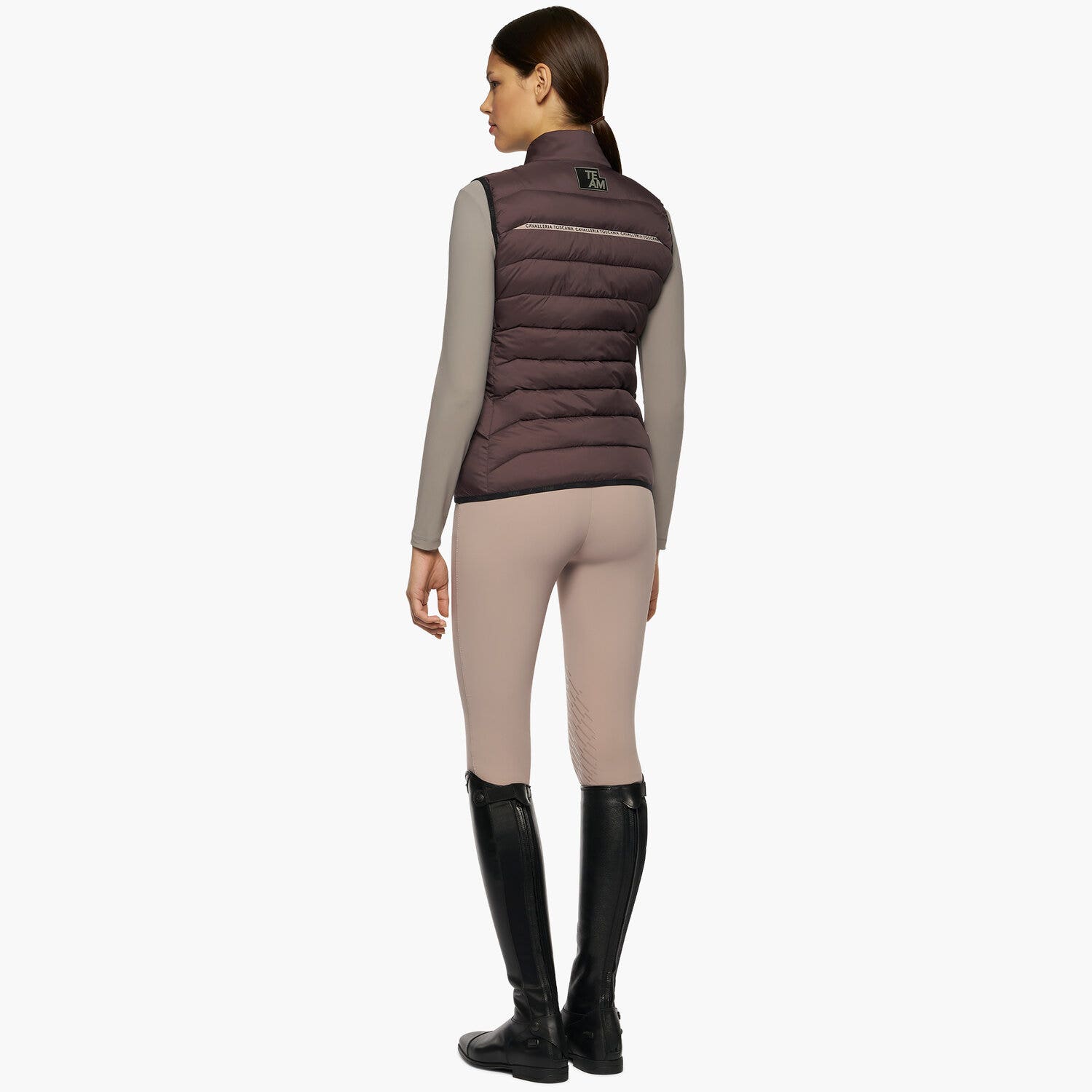 Cavalleria Toscana Women’s quilted nylon waistcoat DARK PURPLE-2