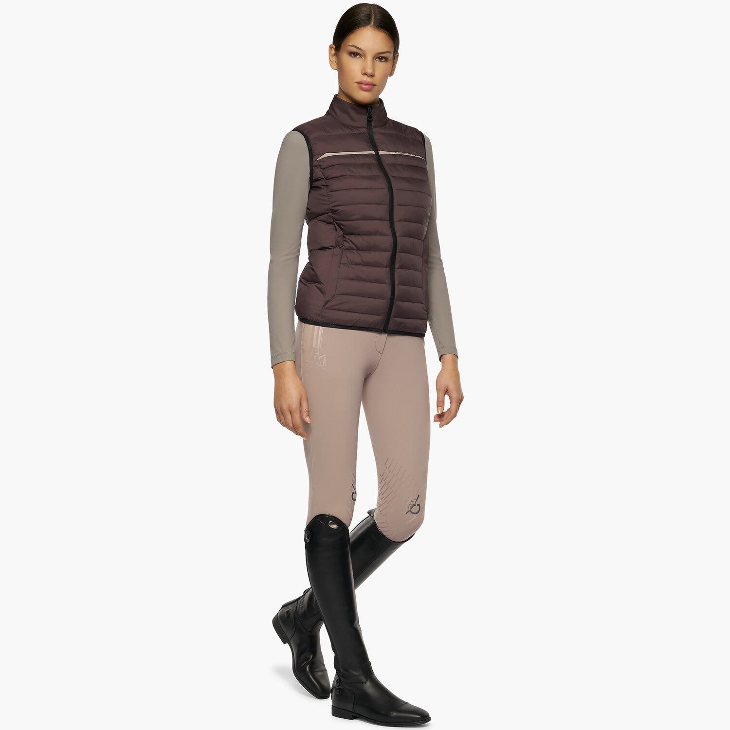 Cavalleria Toscana Women’s quilted nylon waistcoat DARK PURPLE-3