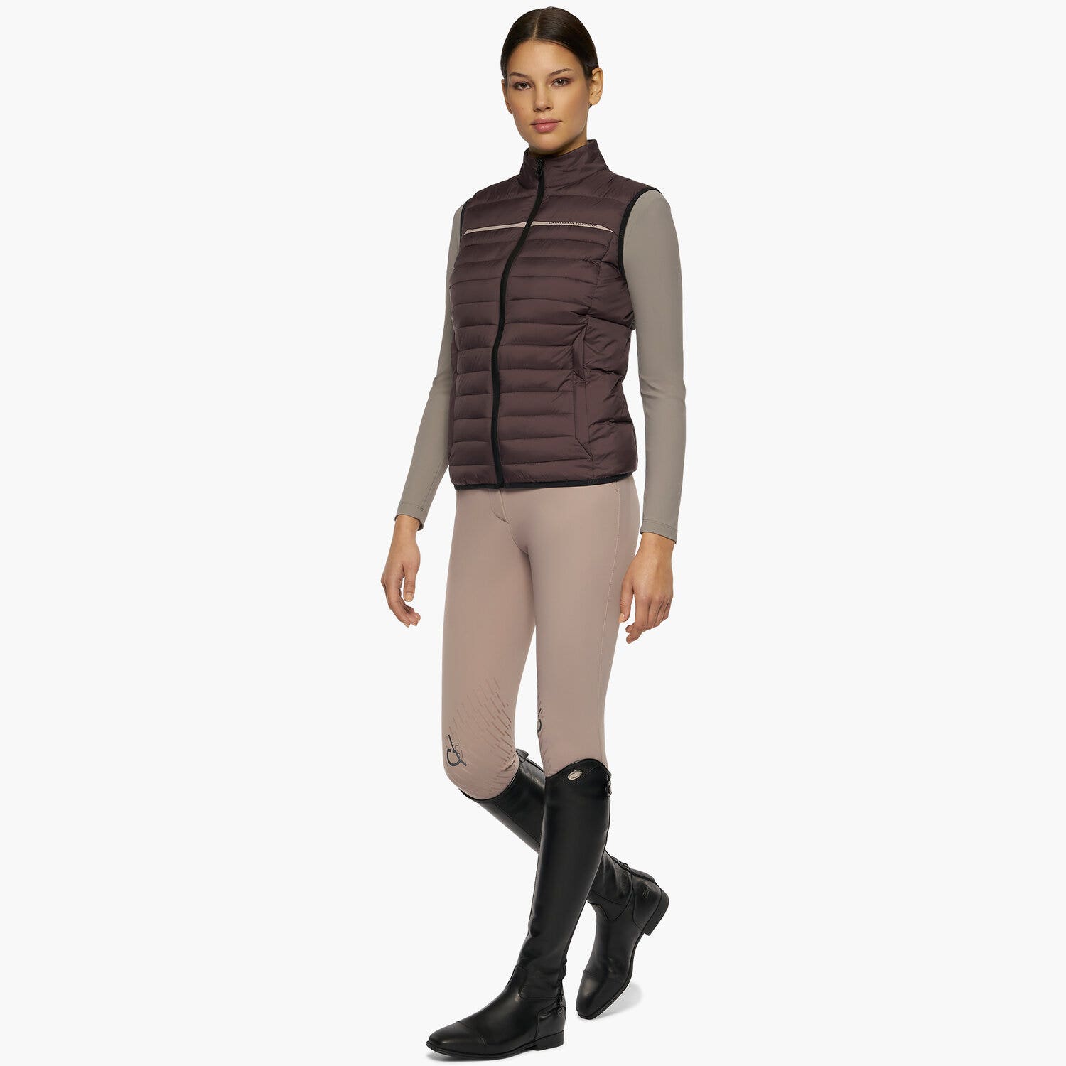 Cavalleria Toscana Women’s quilted nylon waistcoat DARK PURPLE-4