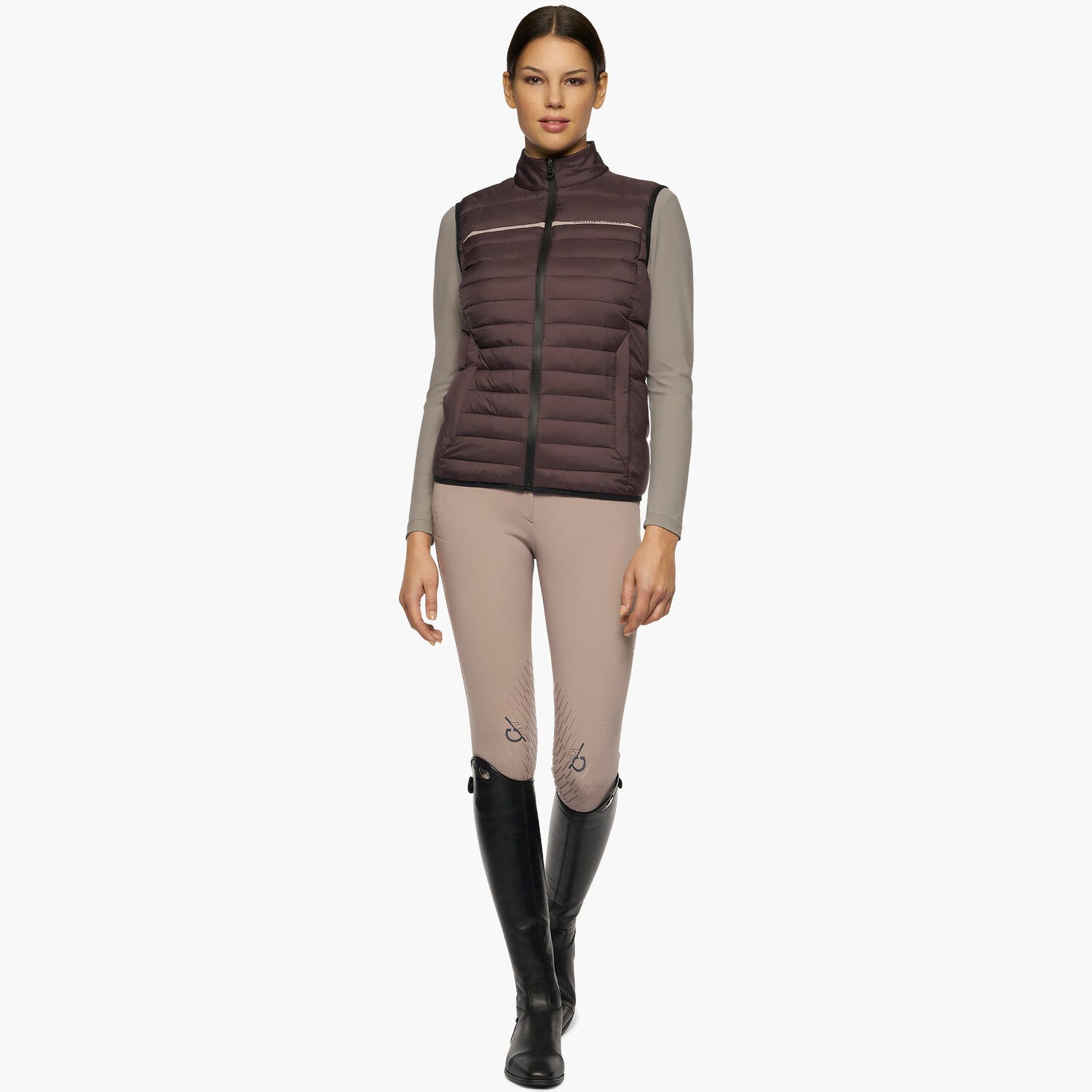 Cavalleria Toscana Women’s quilted nylon waistcoat DARK PURPLE-5