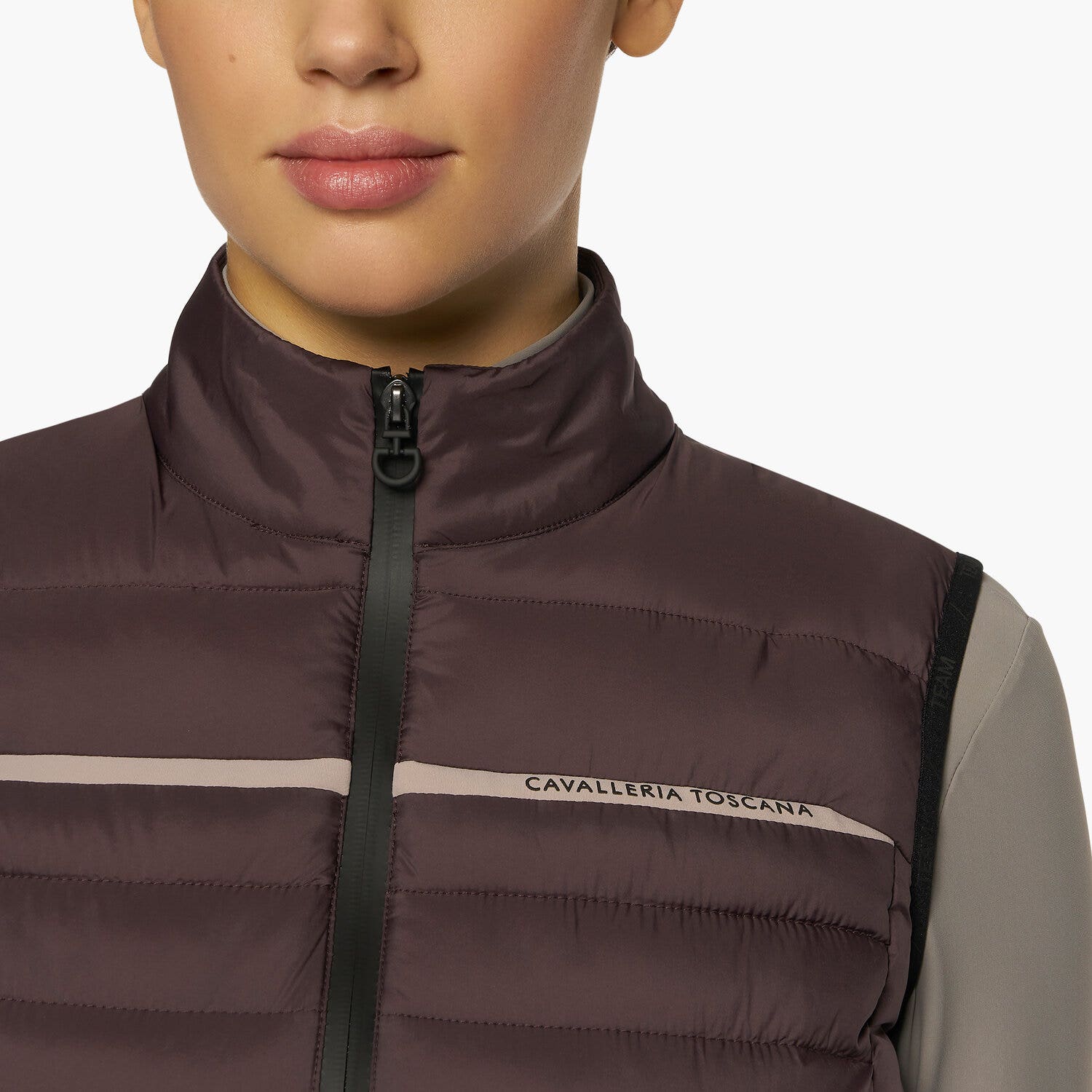 Cavalleria Toscana Women’s quilted nylon waistcoat DARK PURPLE-6