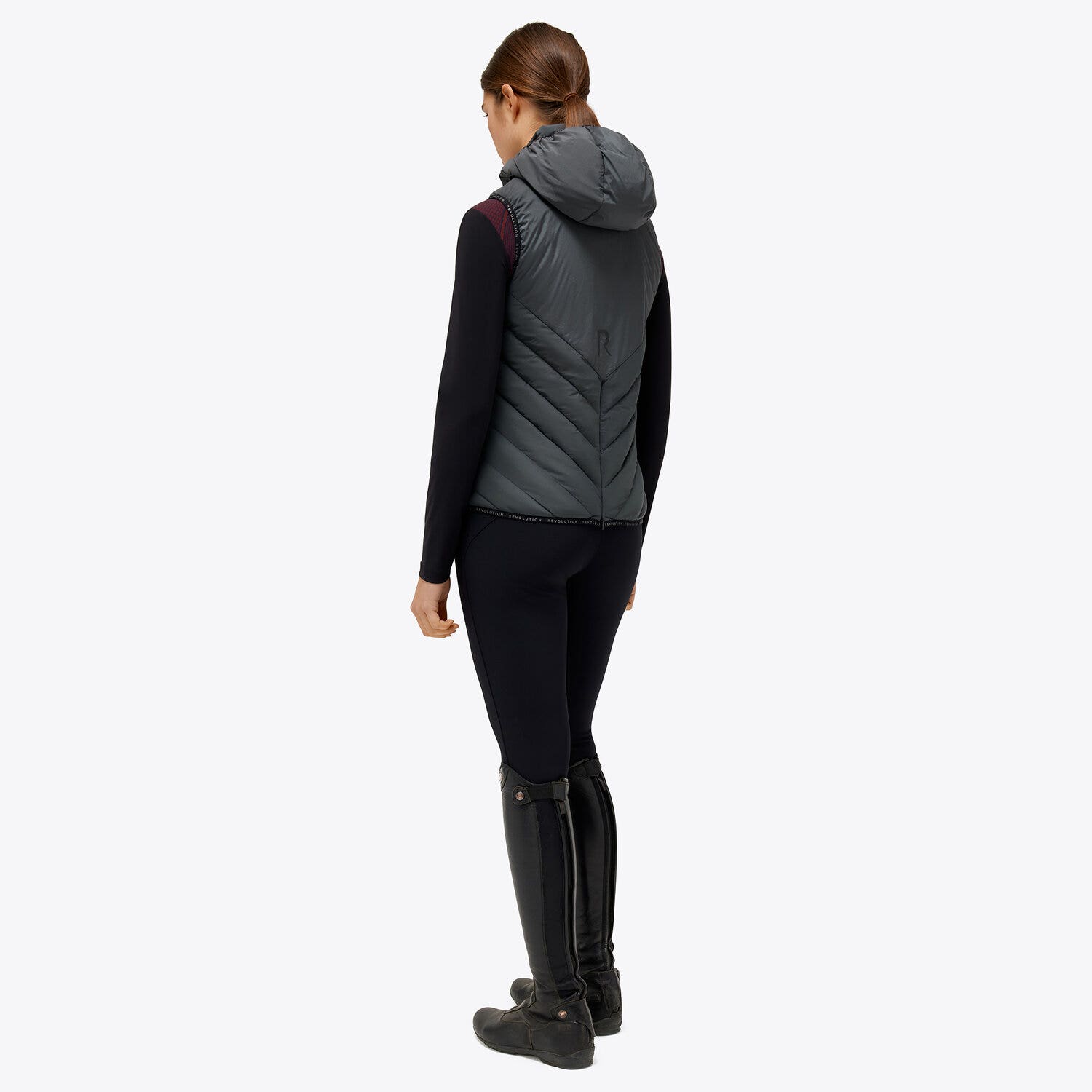 Cavalleria Toscana Gilet with detachable hood CHARCOAL GREY-2