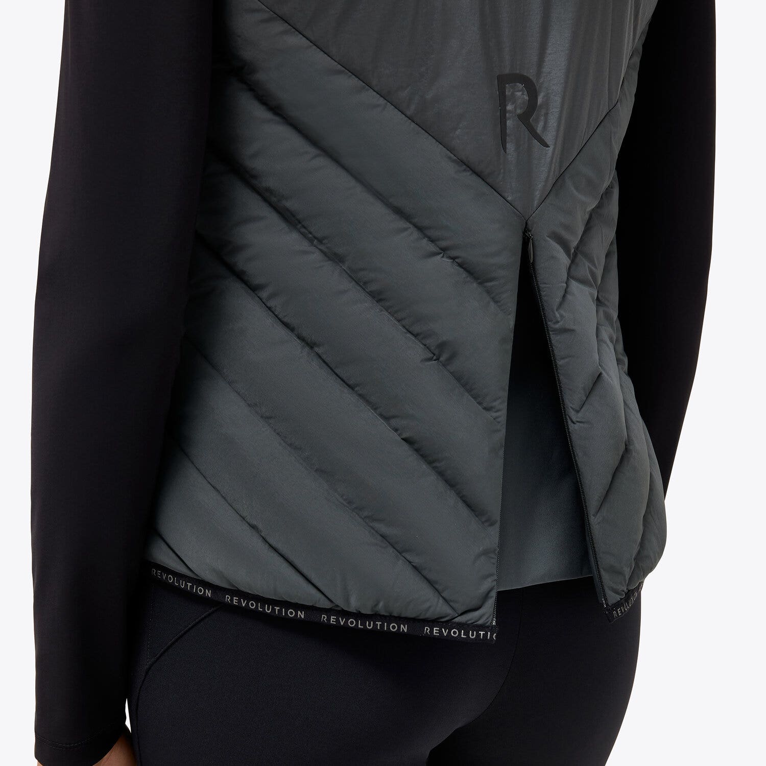 Cavalleria Toscana Gilet with detachable hood CHARCOAL GREY-3
