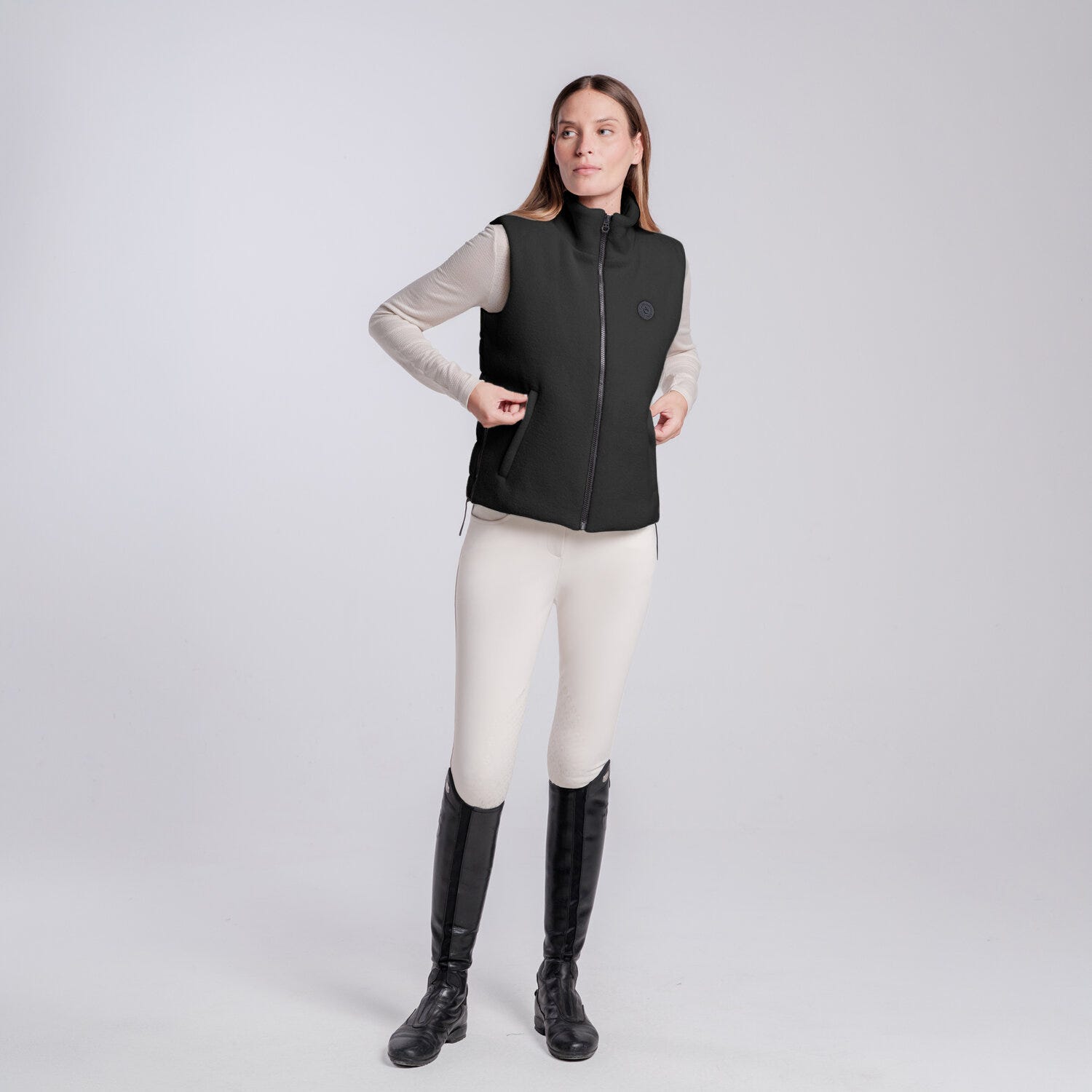 GILET IN PILE CON ZIP DA DONNA