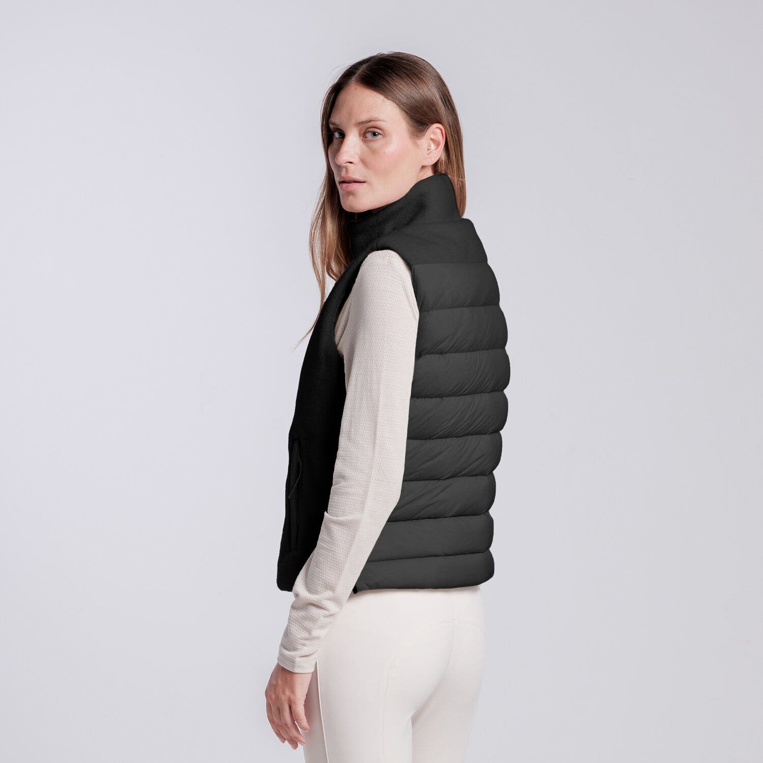 Cavalleria Toscana GILET IN PILE CON ZIP DA DONNA BLACK-3