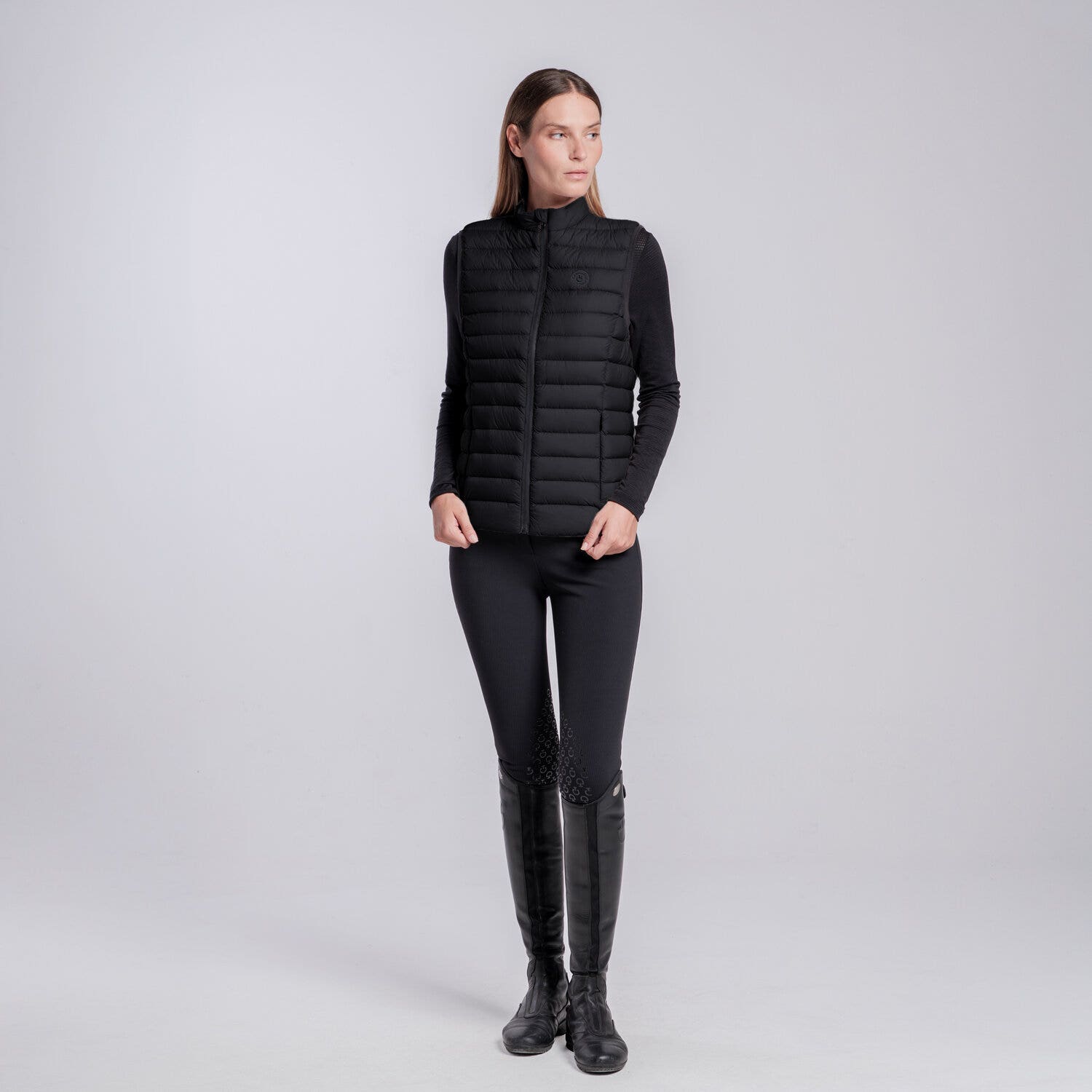 Cavalleria Toscana GILET LEGGERO IN NYLON DA DONNA BLACK-1