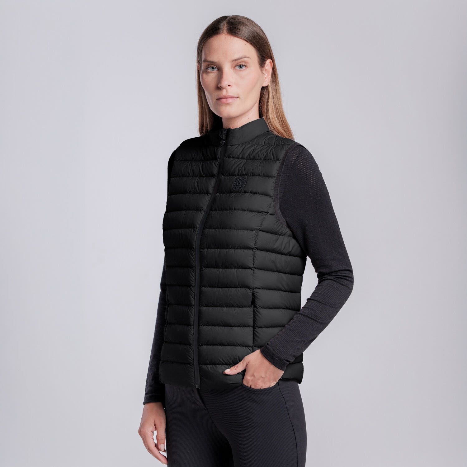 Cavalleria Toscana GILET LEGGERO IN NYLON DA DONNA BLACK-2