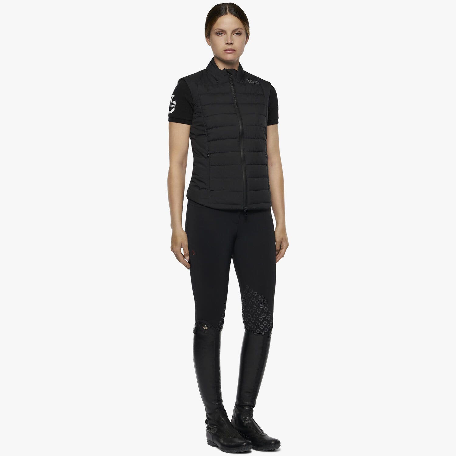 Cavalleria Toscana Women's Zip Gilet BLACK-2