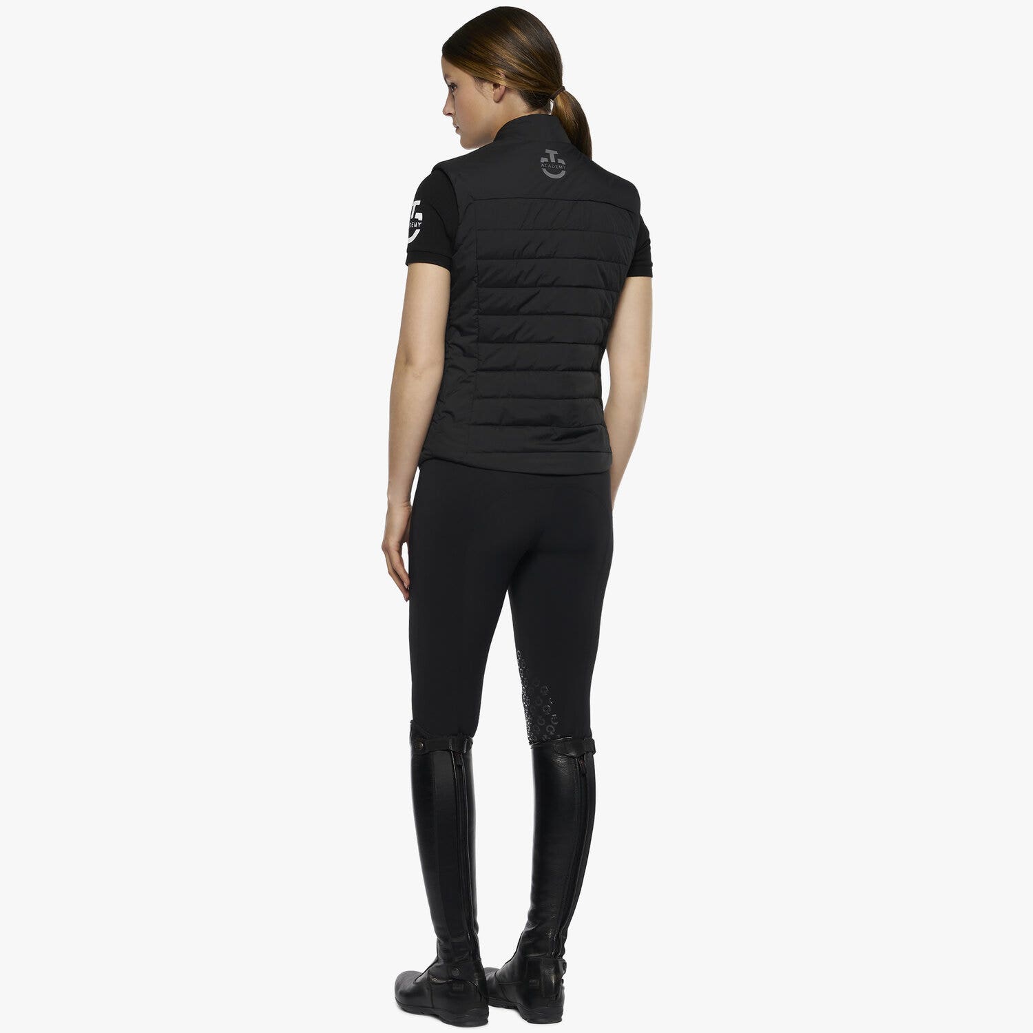 Cavalleria Toscana Women's Zip Gilet BLACK-3