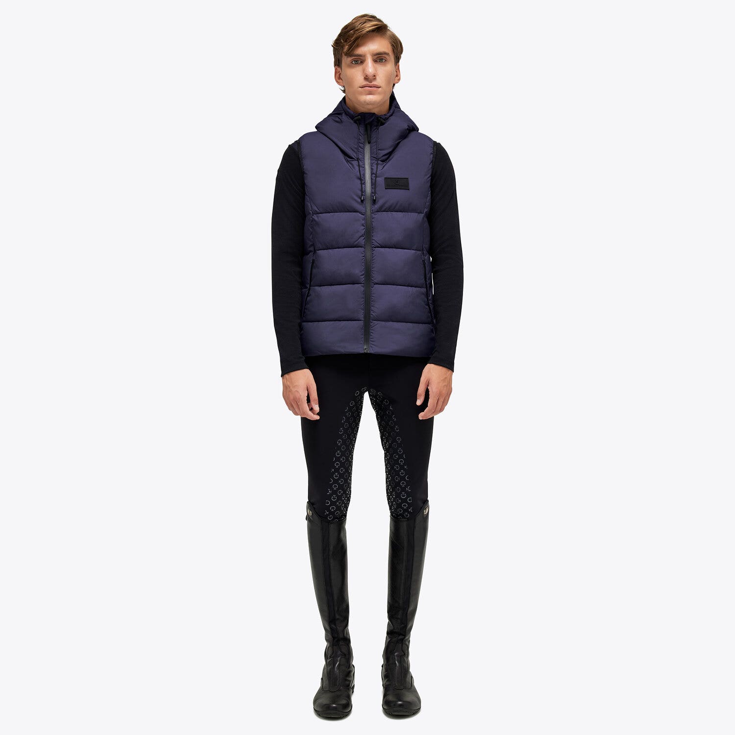 Cavalleria Toscana Men’s quilted nylon waistcoat NAVY-1