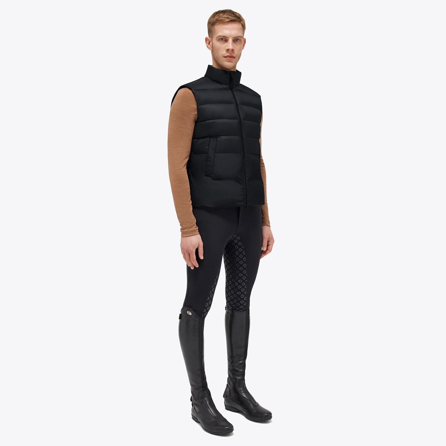 Cavalleria Toscana Men's sleeveless down jacket BLACK-1