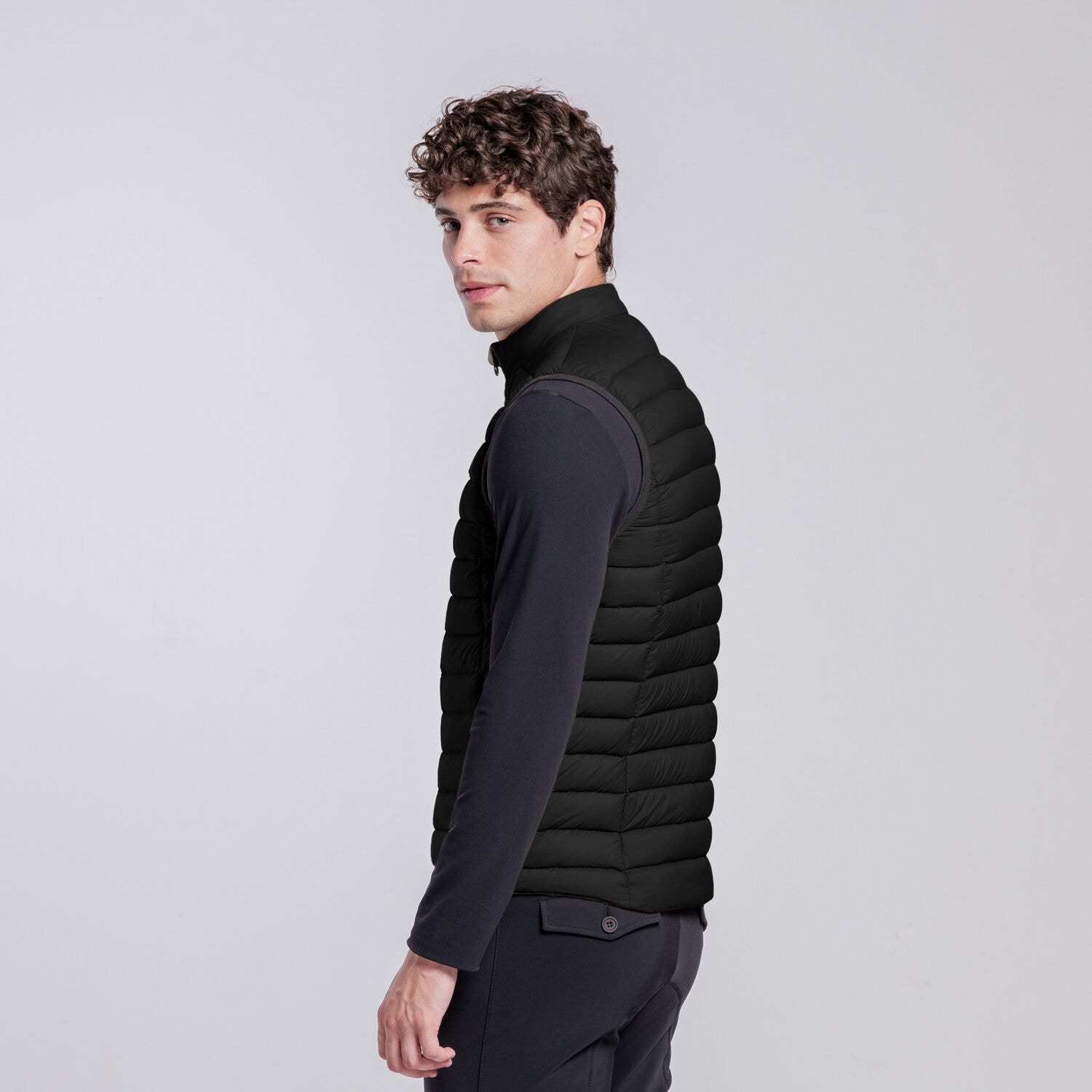 Cavalleria Toscana Men’s lightweight nylon vest BLACK-3