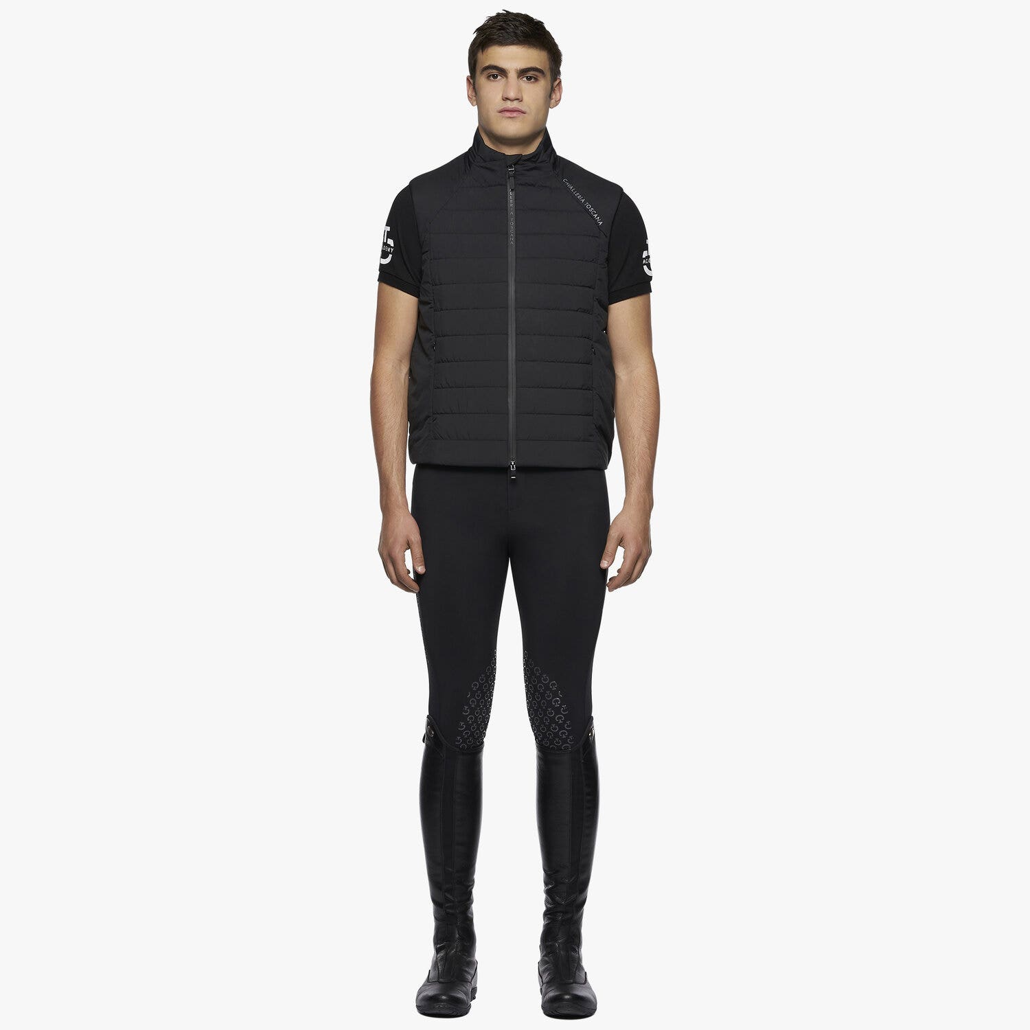 Cavalleria Toscana Men's Zip Gilet BLACK-1