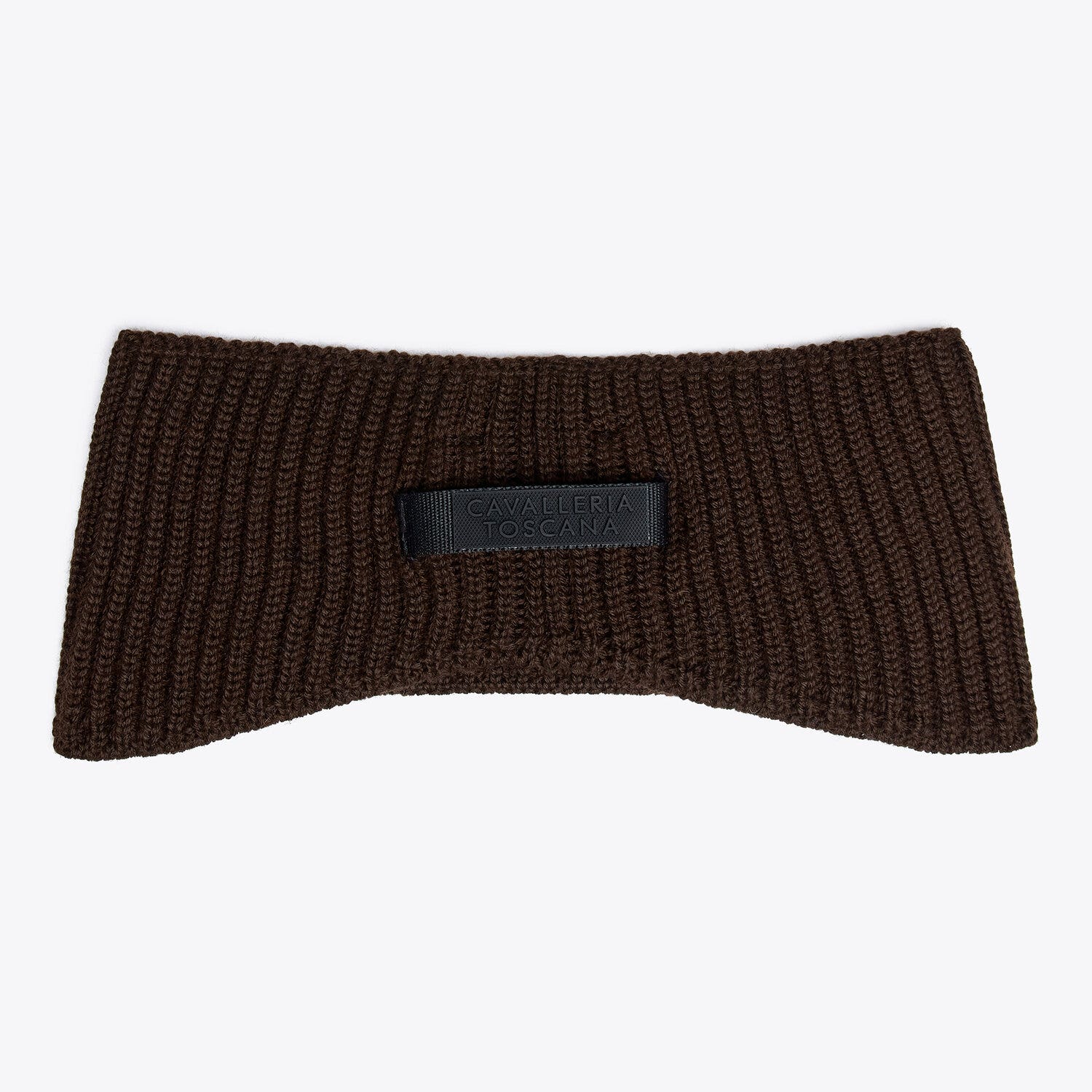 Cavalleria Toscana Merino wool ear warmer DARK CHOCOLATE-1