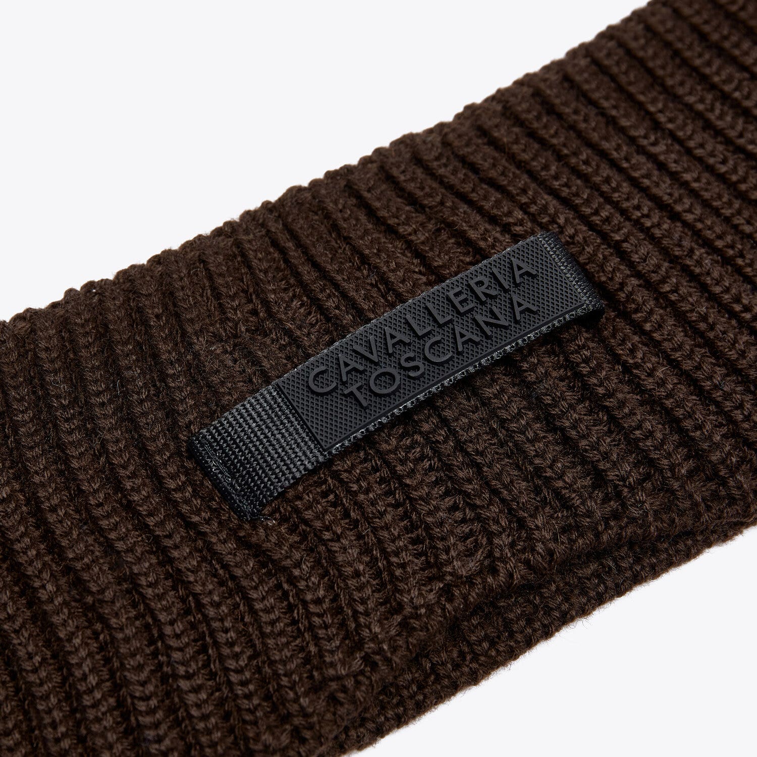 Cavalleria Toscana Merino wool ear warmer DARK CHOCOLATE-2