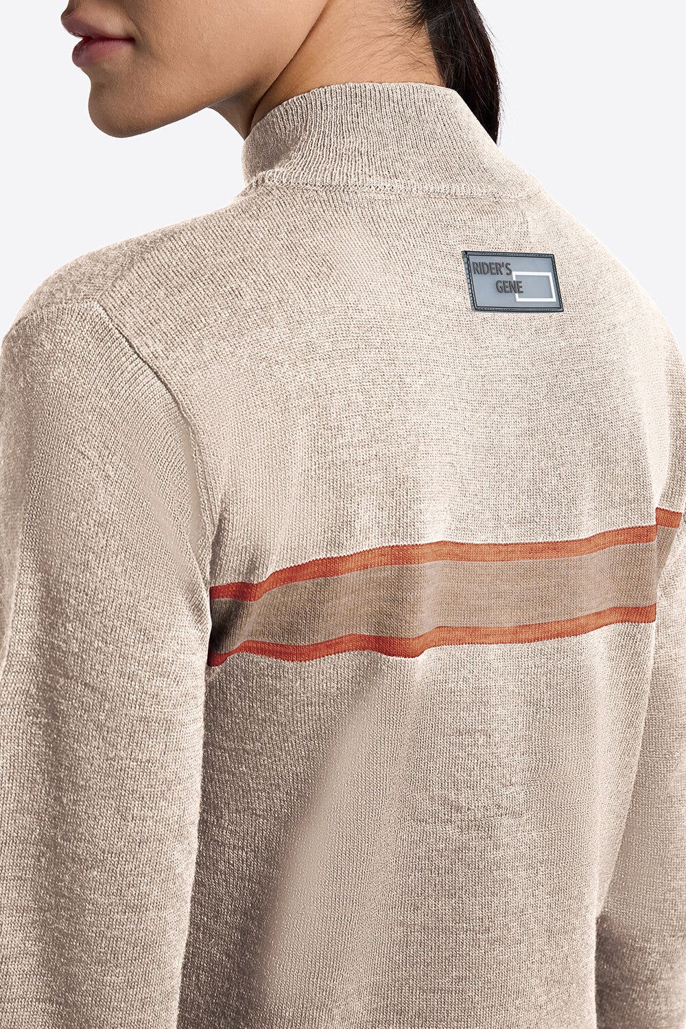 Rider's Gene Rider's Gene Women's Wool Blend Crew Neck Sweater SANDSHELL-3