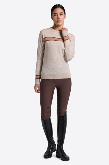 Rider's Gene Women's Wool Blend Crew Neck Sweater