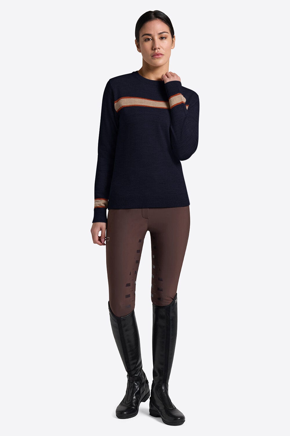 Rider's Gene Women's Wool Blend Crew Neck Sweater