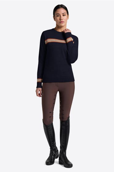 Rider's Gene Women's Wool Blend Crew Neck Sweater