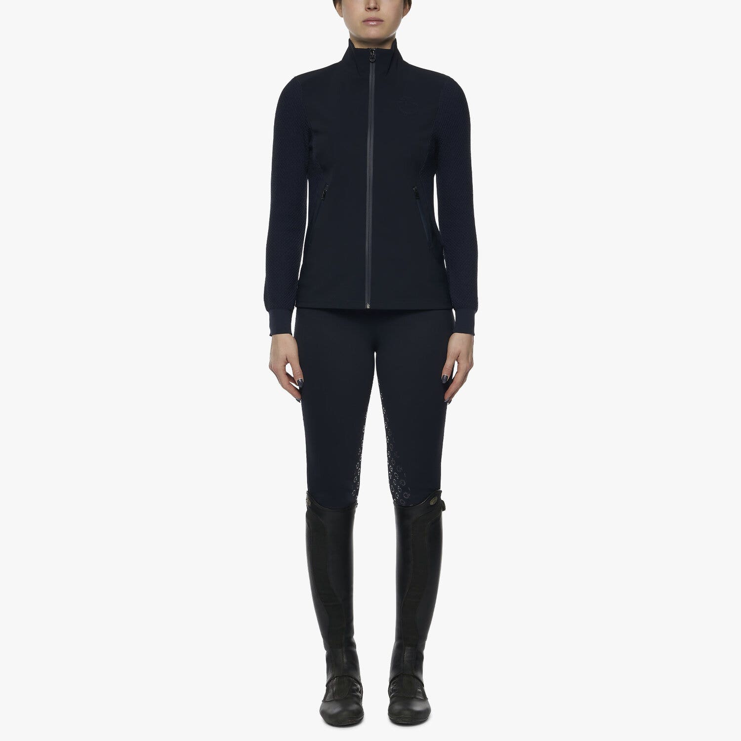 Cavalleria Toscana Women's jersey and tech knit sweater DARK BLUE/DARK BLUE-1