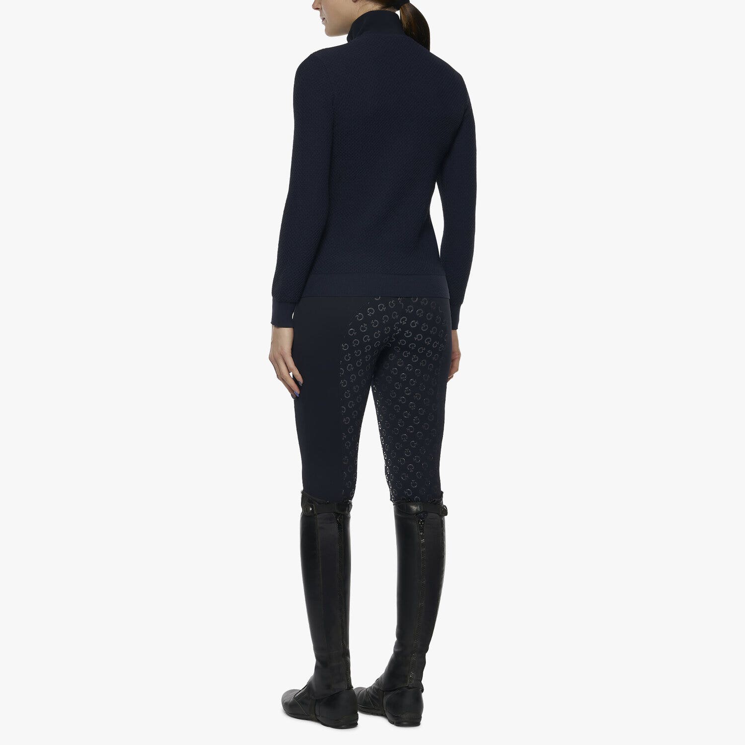 Cavalleria Toscana Women's jersey and tech knit sweater DARK BLUE/DARK BLUE-3