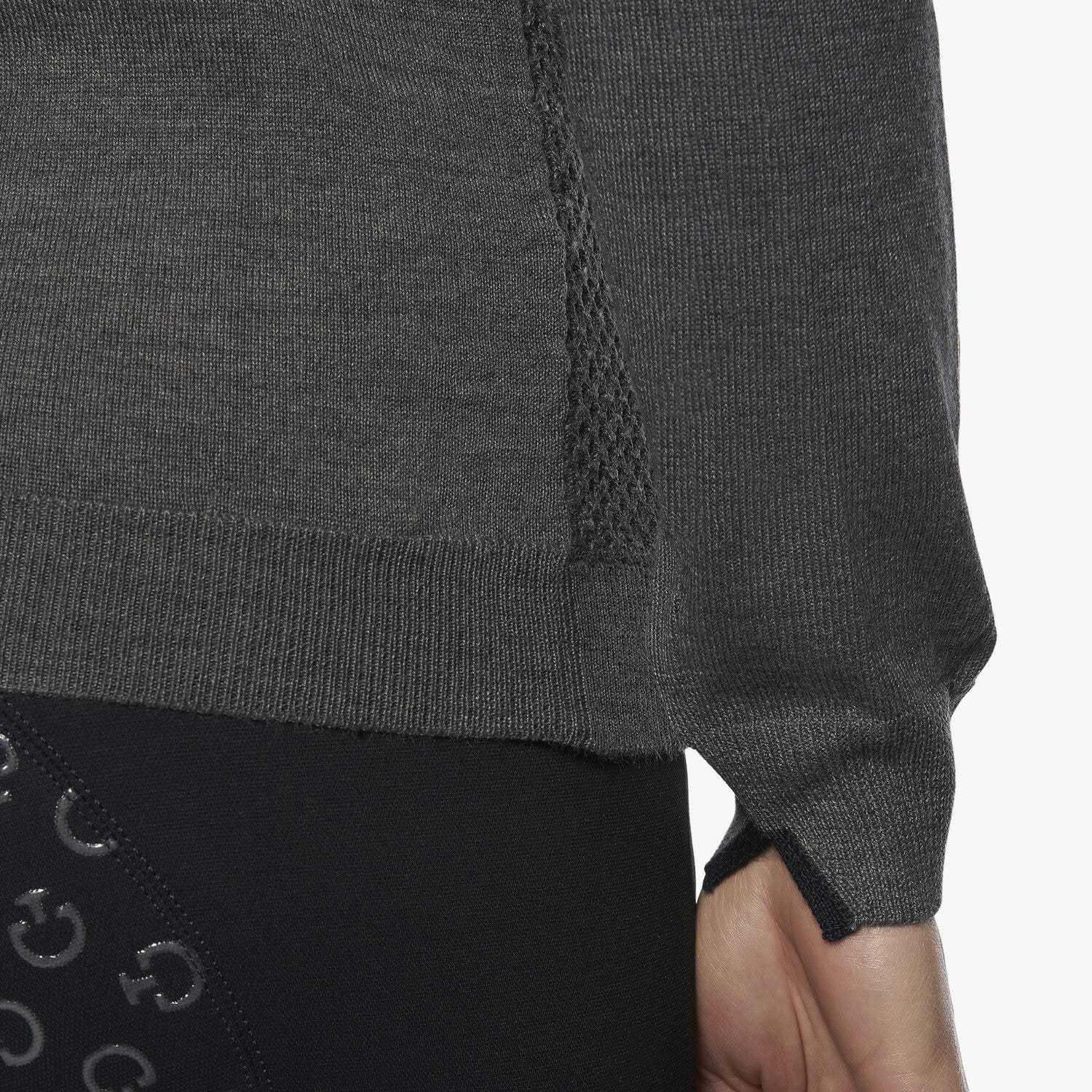 Cavalleria Toscana Women's honeycomb sweater STONE GREY-4