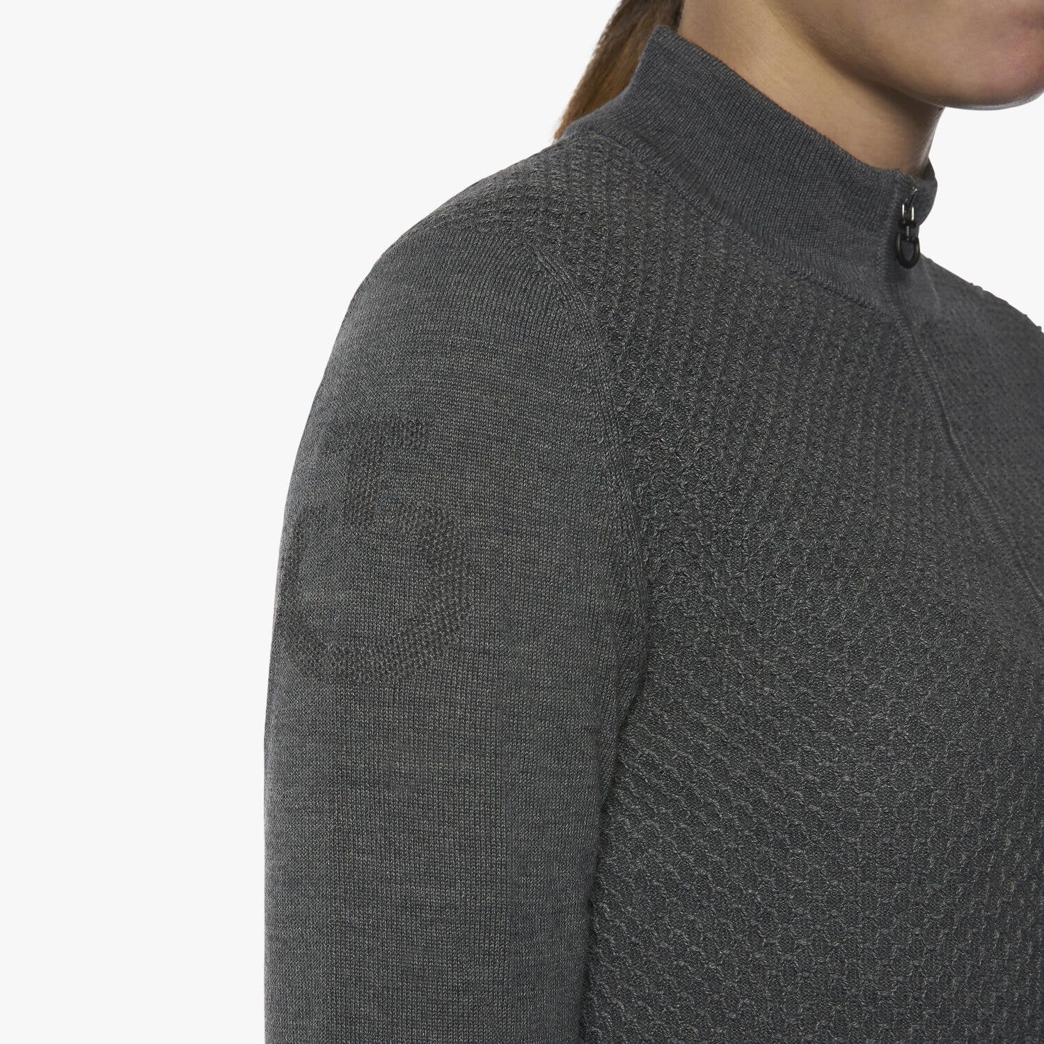 Cavalleria Toscana Women's honeycomb sweater STONE GREY-5