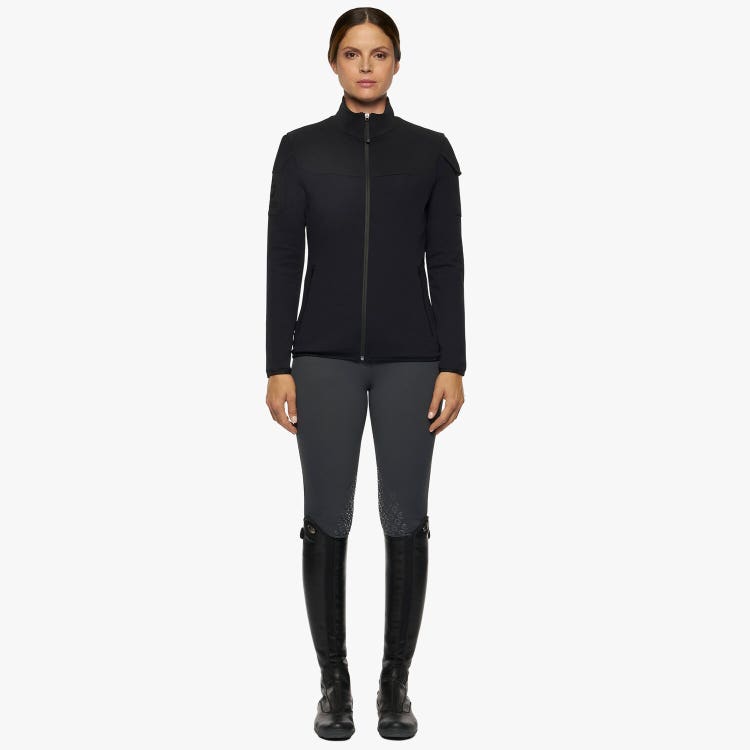 Cavalleria Toscana Women's tech knit and jersey jacket BLACK-1