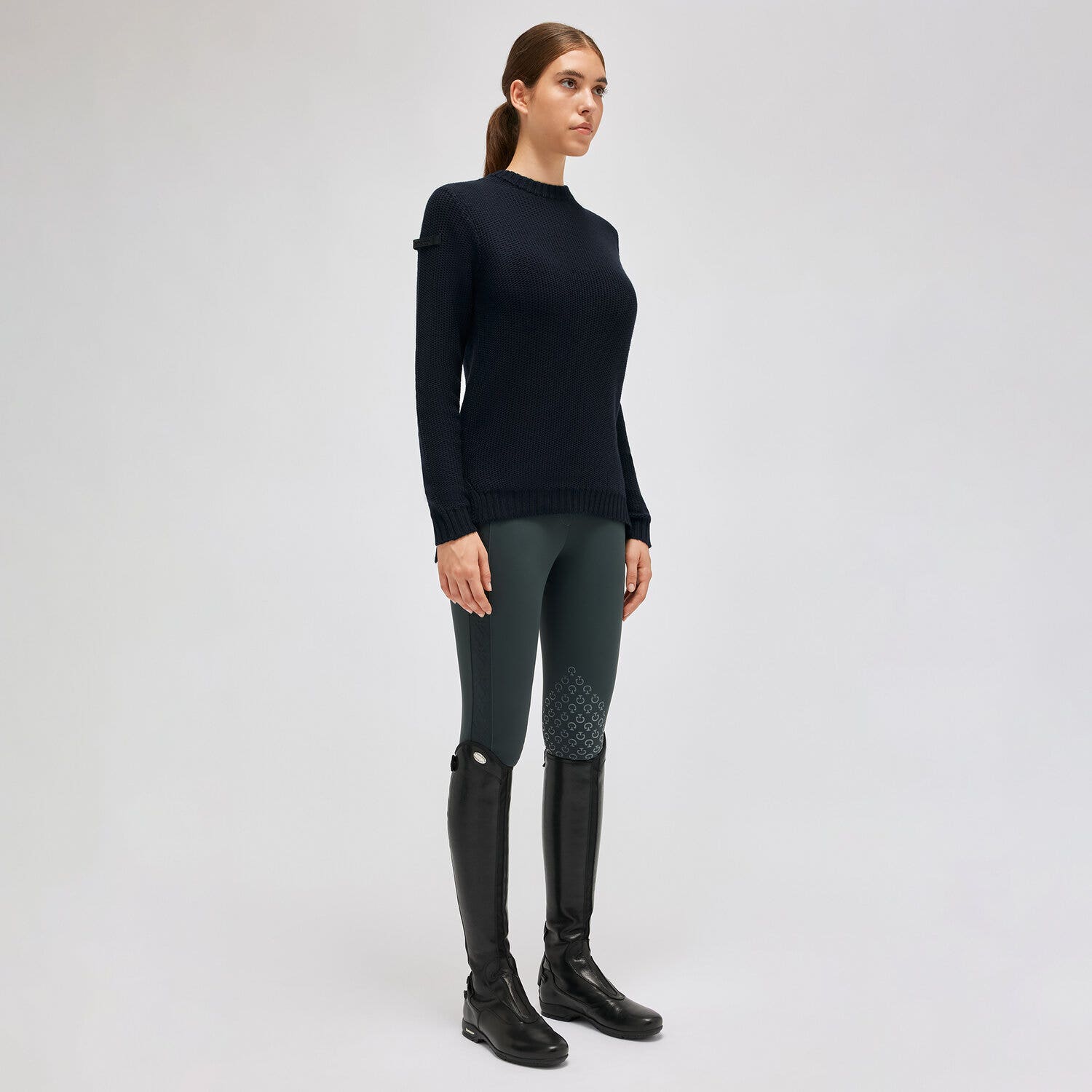 Cavalleria Toscana Women's crewneck sweater DEEP SEA BLUE-1