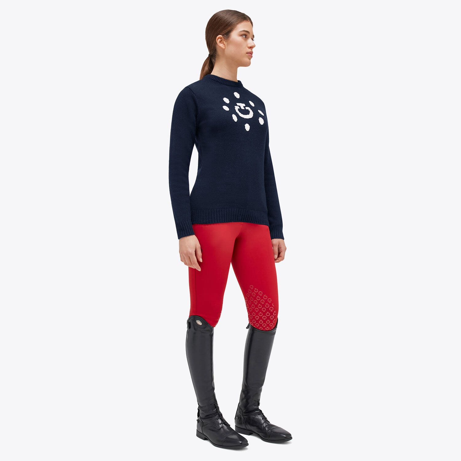 Cavalleria Toscana Women's crewneck sweater NAVY-1